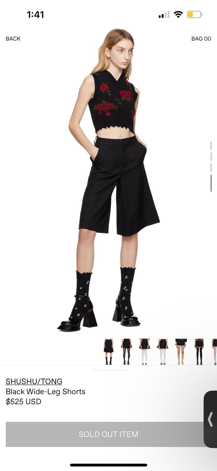 SHUSHU/TONG Black wide leg Shorts