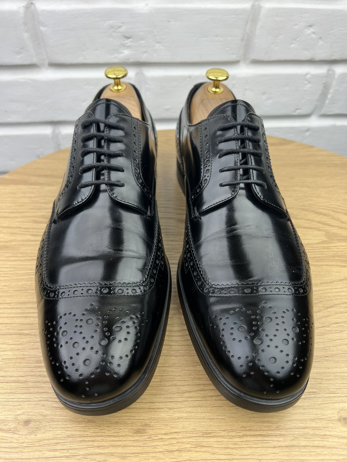 Prada PRADA MILANO Derby Brogues Leather Shoes Wingtip Black Men’s Size US 11 / EU 44 - 4 Thumbnail