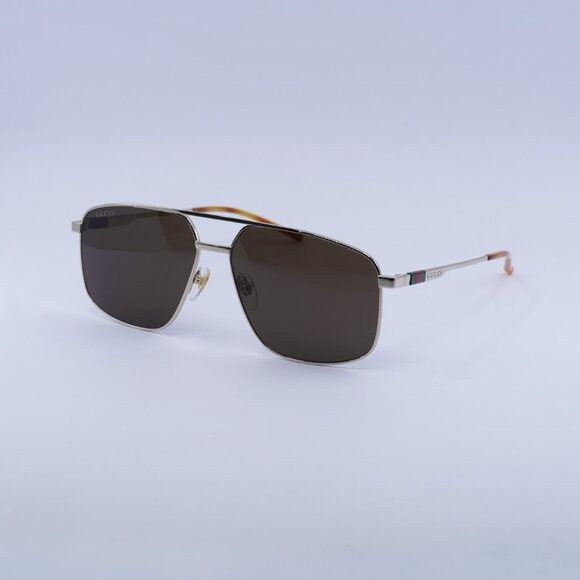 Gucci 🕶️ New Gucci GG1676S 002 Sunglasses - Gold Frame, Brown Size ONE SIZE - 1 Thumbnail
