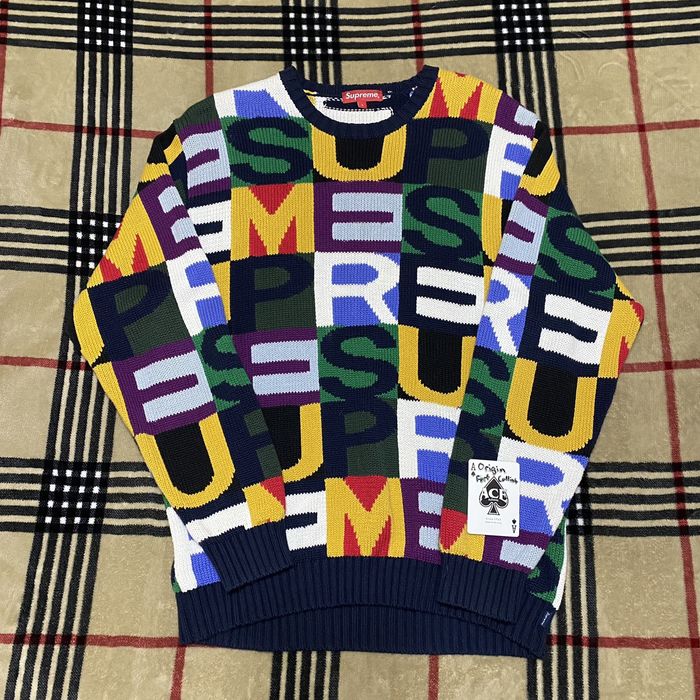 Supreme Supreme Big Letters Knit Sweater - FW18 | Grailed