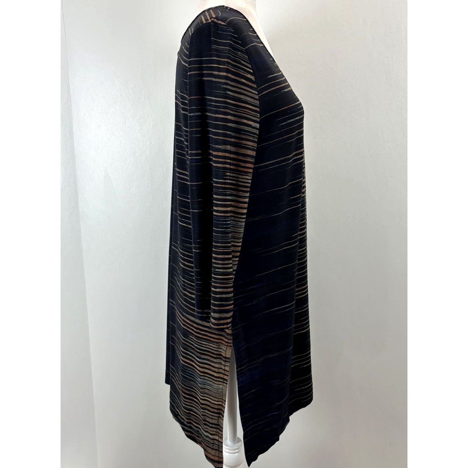 Vintage Clara Sun Woo Tunic Top Womens M Black Brown Gray Stretchy Asymmetrical USA Made Size M / US 6-8 / IT 42-44 - 4 Thumbnail