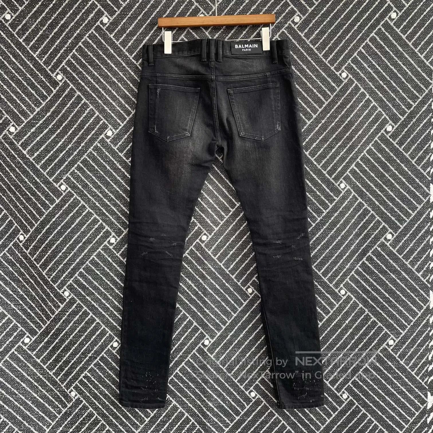 Balmain Black Distressed Denim Jeans Size 32. Size US 32 / EU 48 - 2 Thumbnail