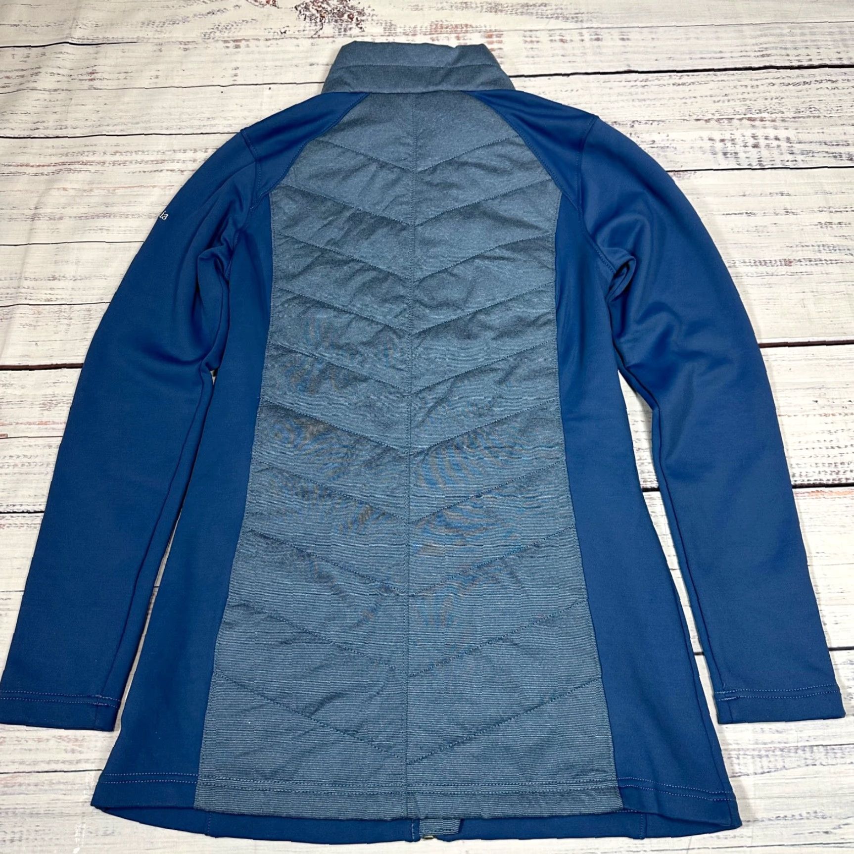 Vintage Columbia Women’s Full Zip Knit Jacket Size S Blue Pockets Mock Neck Long Slv Jacket Size S / US 4 / IT 40 - 4 Thumbnail
