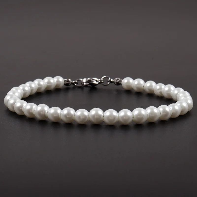Jewelry 8mm Beads Pearl Bracelet Size ONE SIZE - 4 Thumbnail