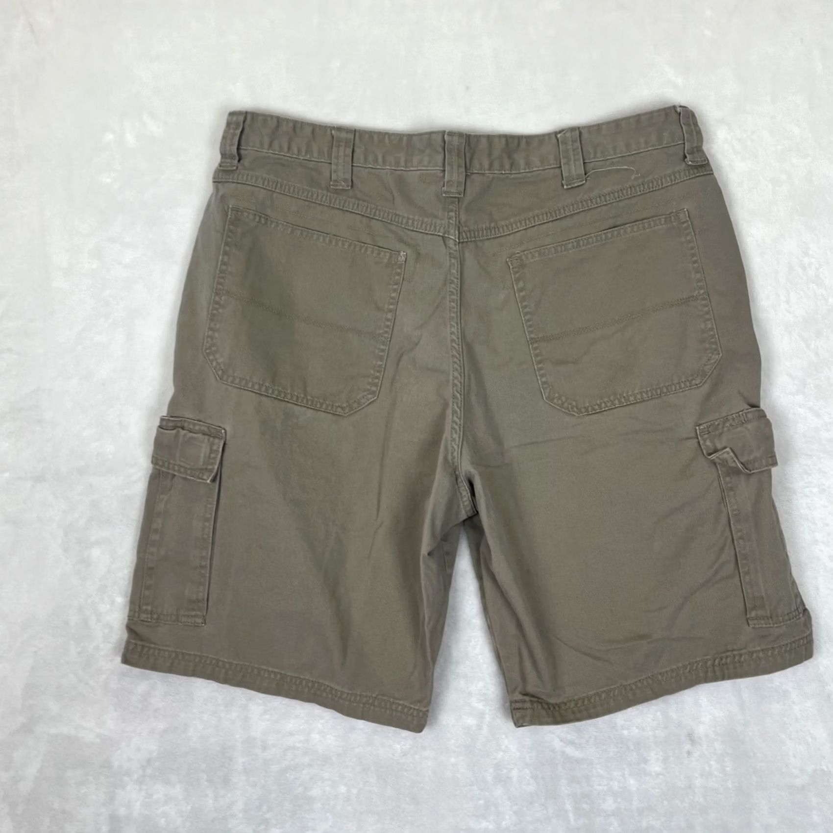 Wrangler VINTAGE Wrangler Shorts Mens 36 Khaki Brown Cargo Stretch 10 Inseam Utility Y2K Size US 36 / EU 52 - 6 Thumbnail