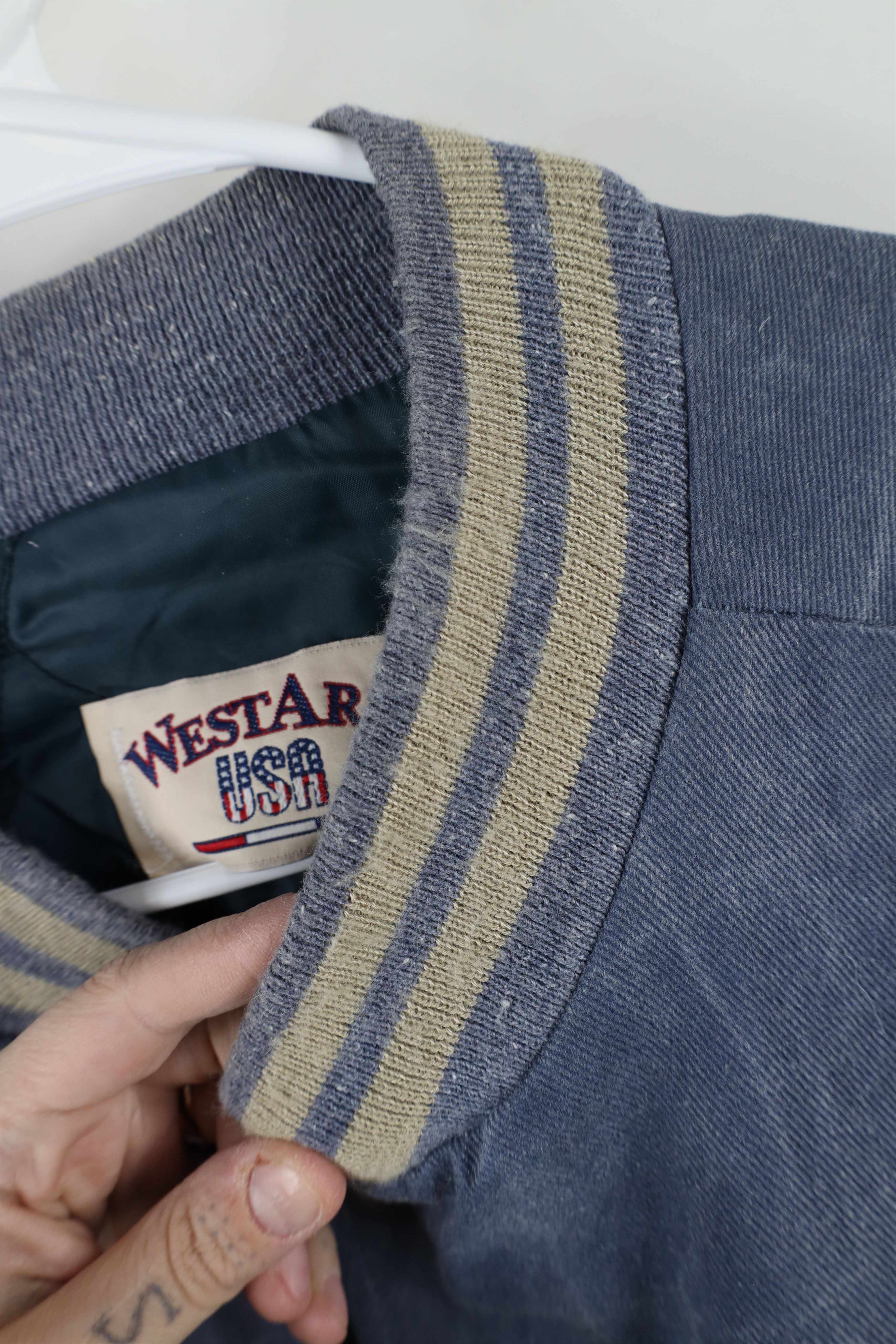 Vintage Vintage 90s Streetwear Construction Varsity Bomber Jacket Size US L / EU 52-54 / 3 - 6 Thumbnail