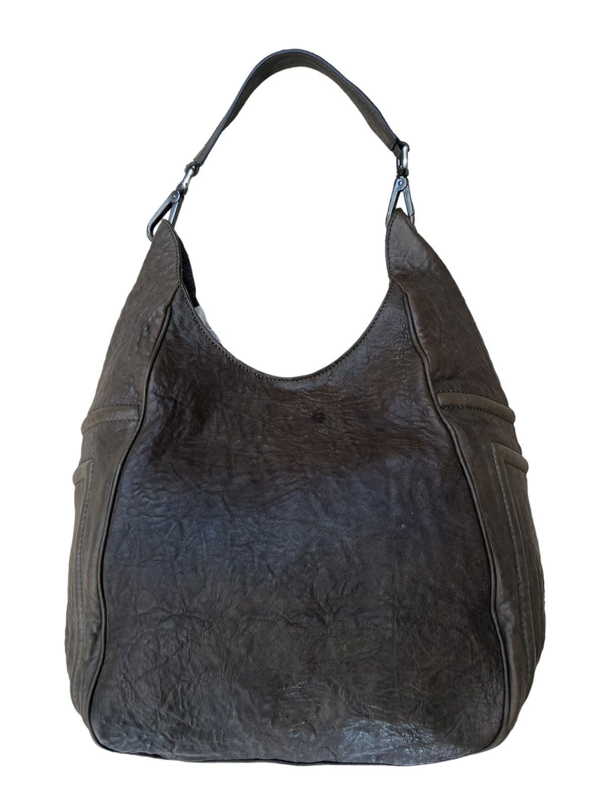 Leather Vintage MaxMara Made in Italy Patina Leather Hobo Bag Size ONE SIZE - 9 Thumbnail
