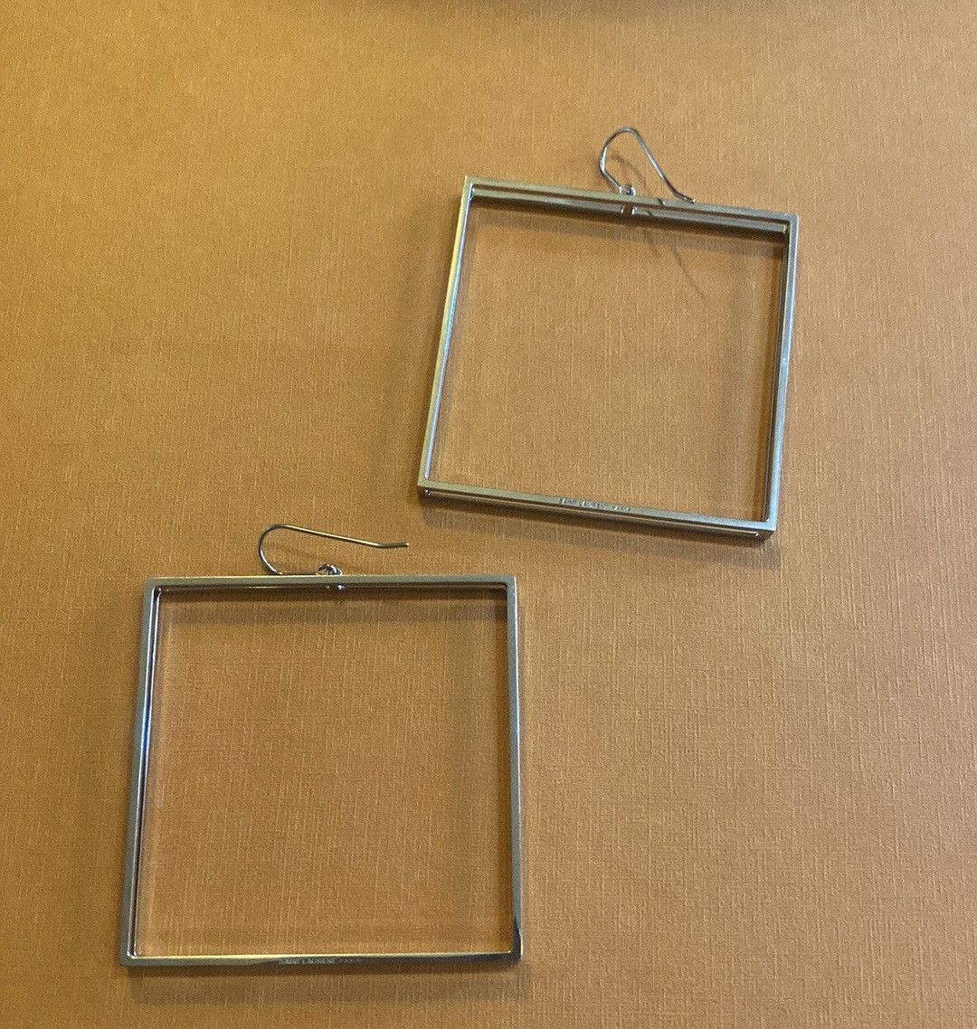 Saint Laurent Paris Saint Laurent Double Square Hoop Earrings in Metal Size ONE SIZE - 3 Thumbnail