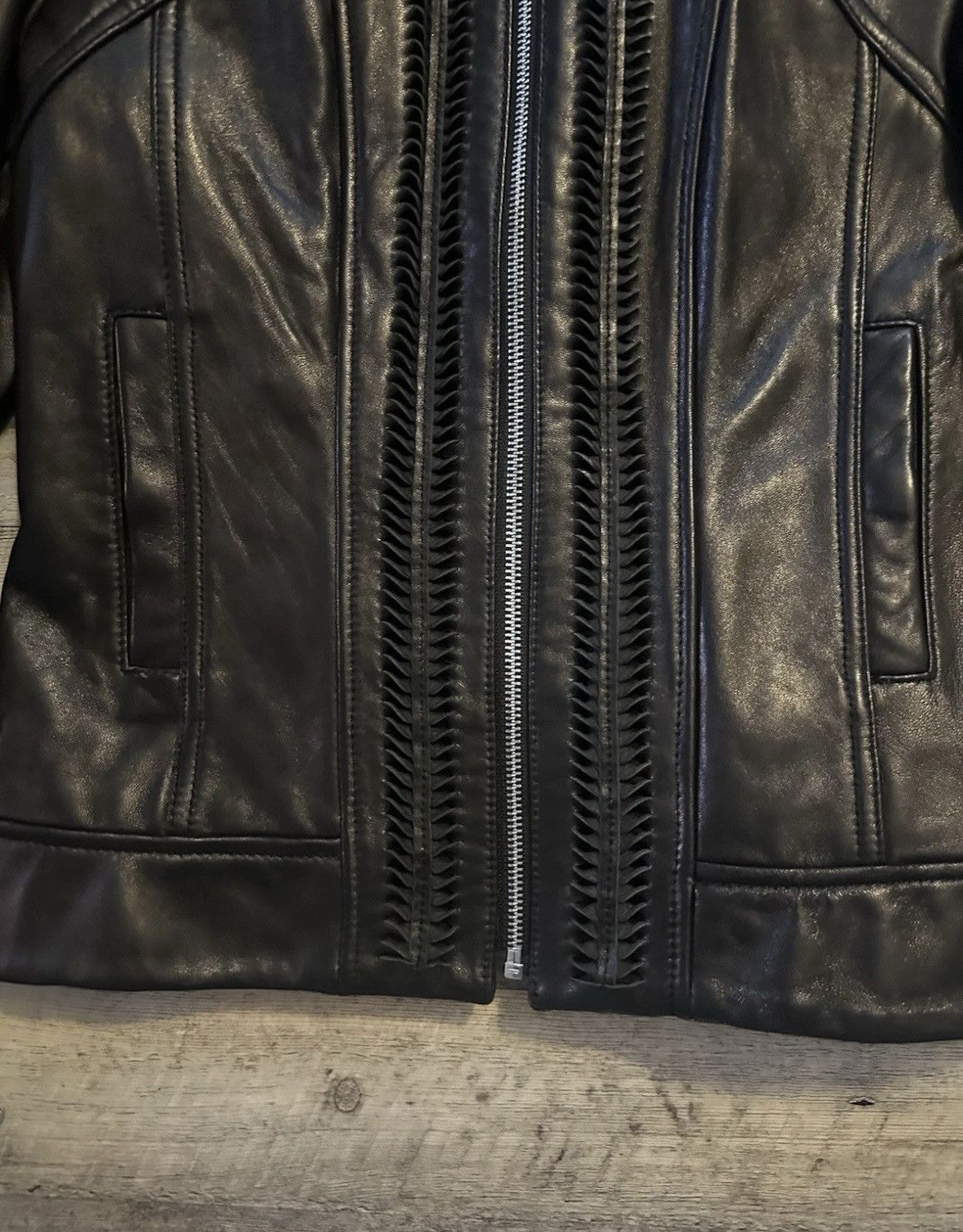 Vince Camuto NWOT Vince Camuto Black Leather Jacket with Silver Hardware Size S / US 4 / IT 40 - 2 Thumbnail