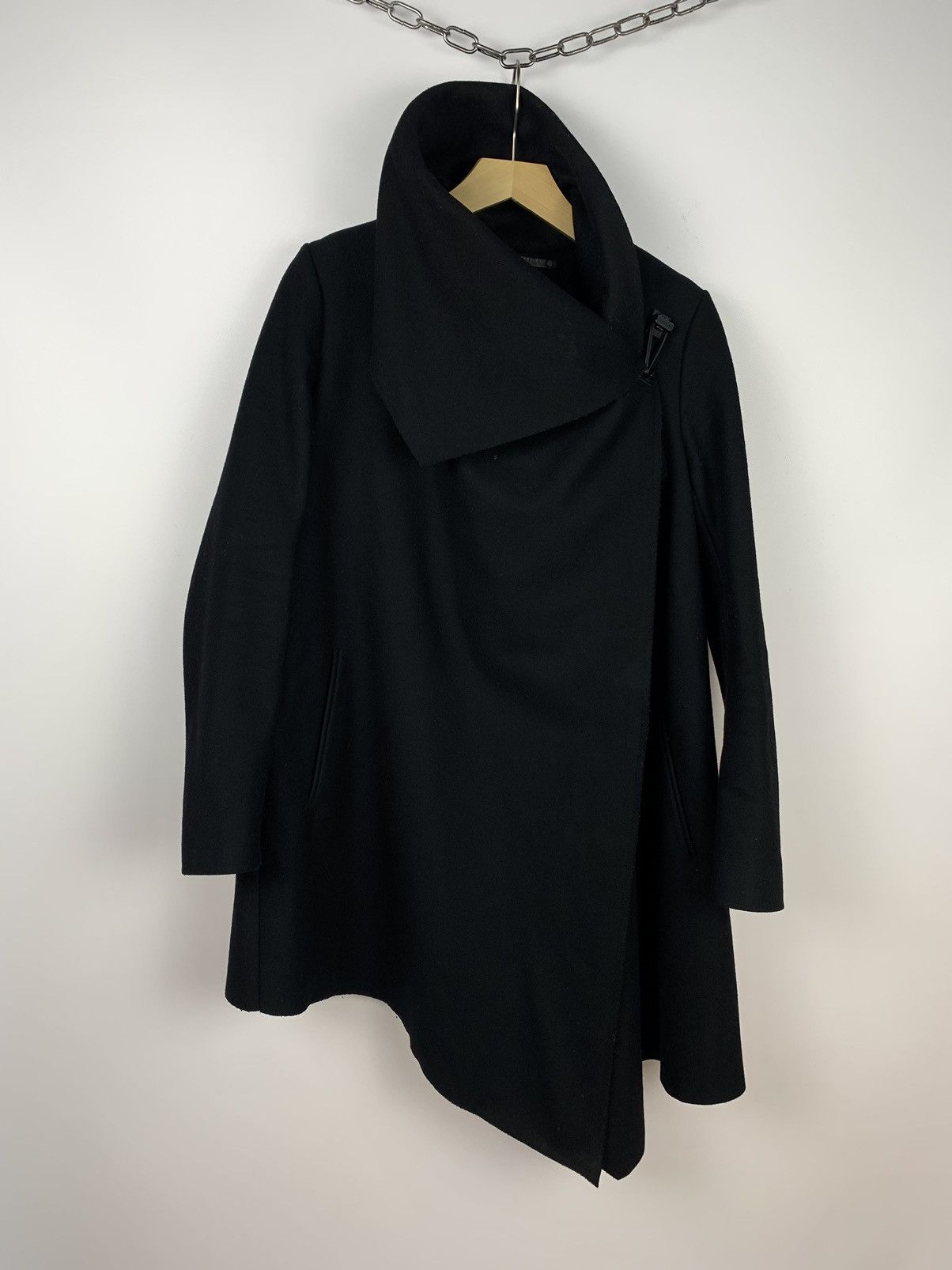 Allsaints City Monument Coat Asymmetrical Ladies Virgin Wool