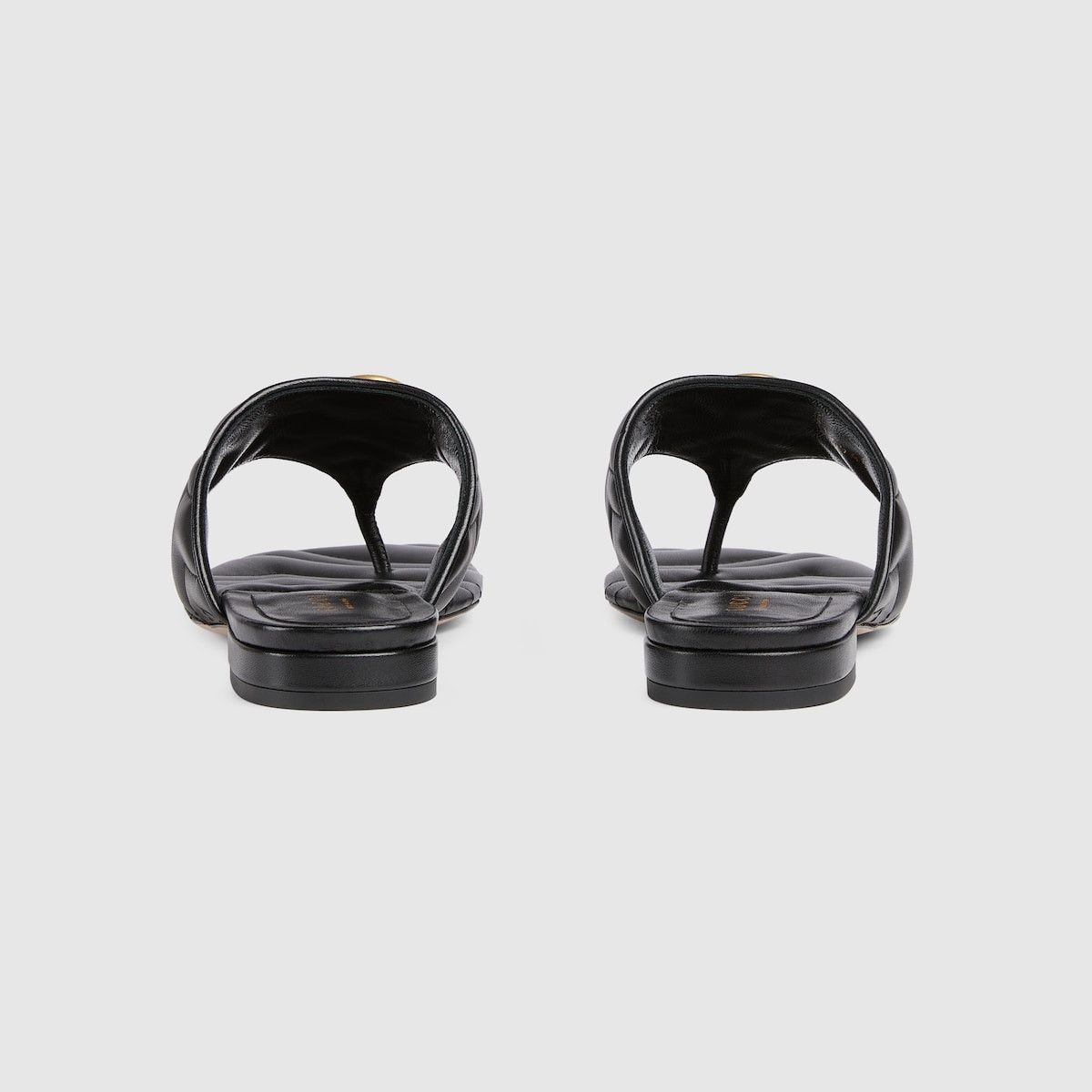 Gucci o1s1wg110125 Double G Thong Sandals Slippers in Black Size US 7 / IT 37 - 4 Thumbnail