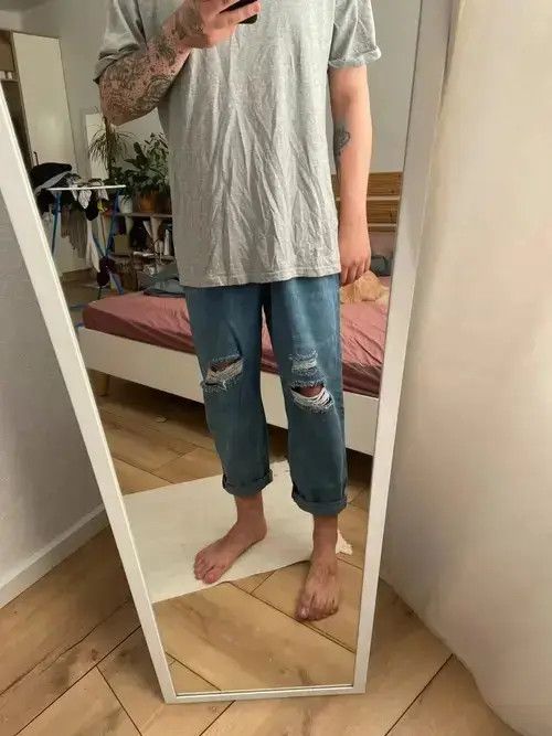Other Denim Straight Holes Trousers Mens Size US 28 / EU 44 - 3 Thumbnail