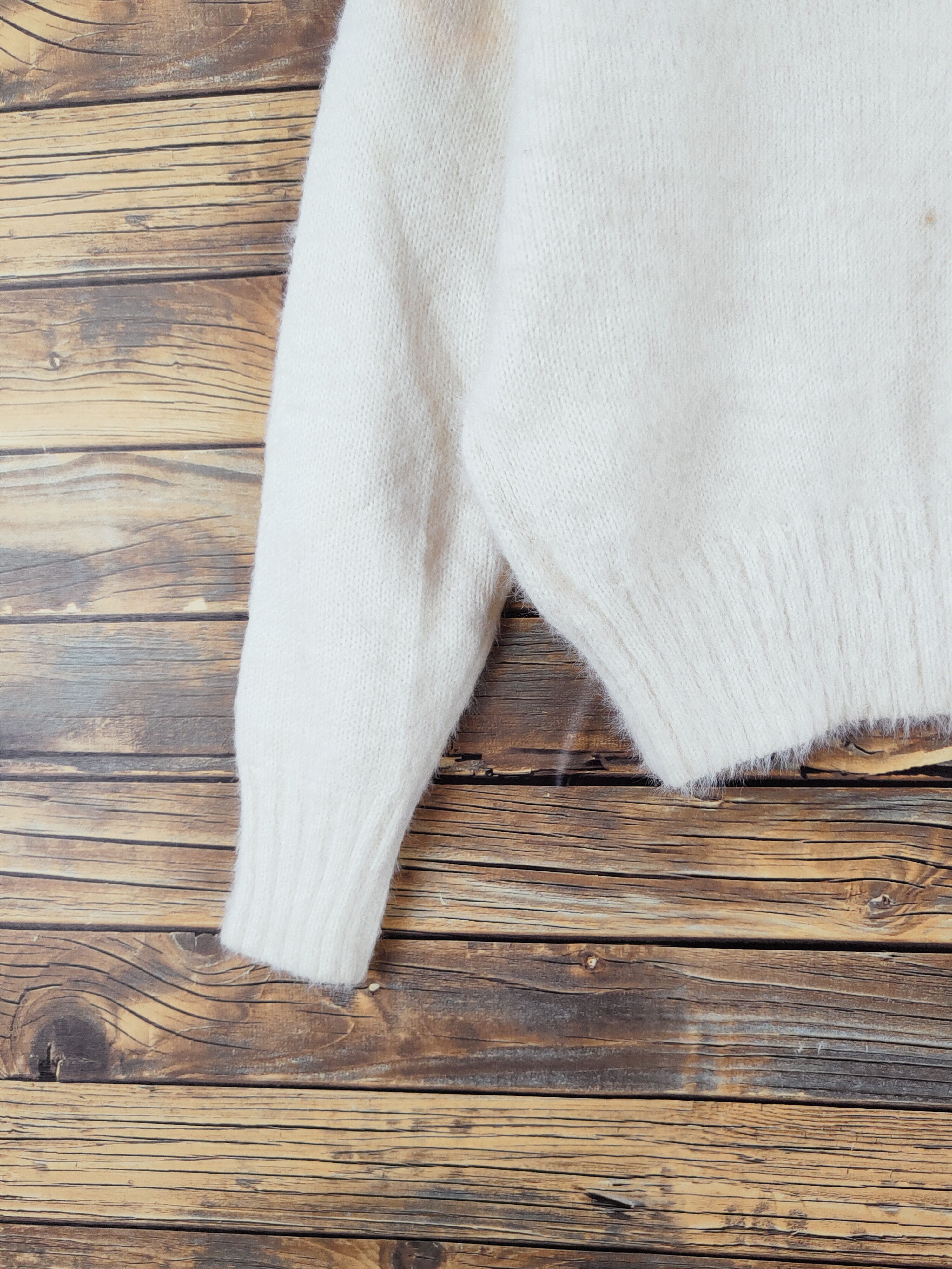 Homespun Knitwear Japanese Brand Ivory Shag Shaggy Fur Mohair Knitwear #W975 Size S / US 4 / IT 40 - 4 Thumbnail