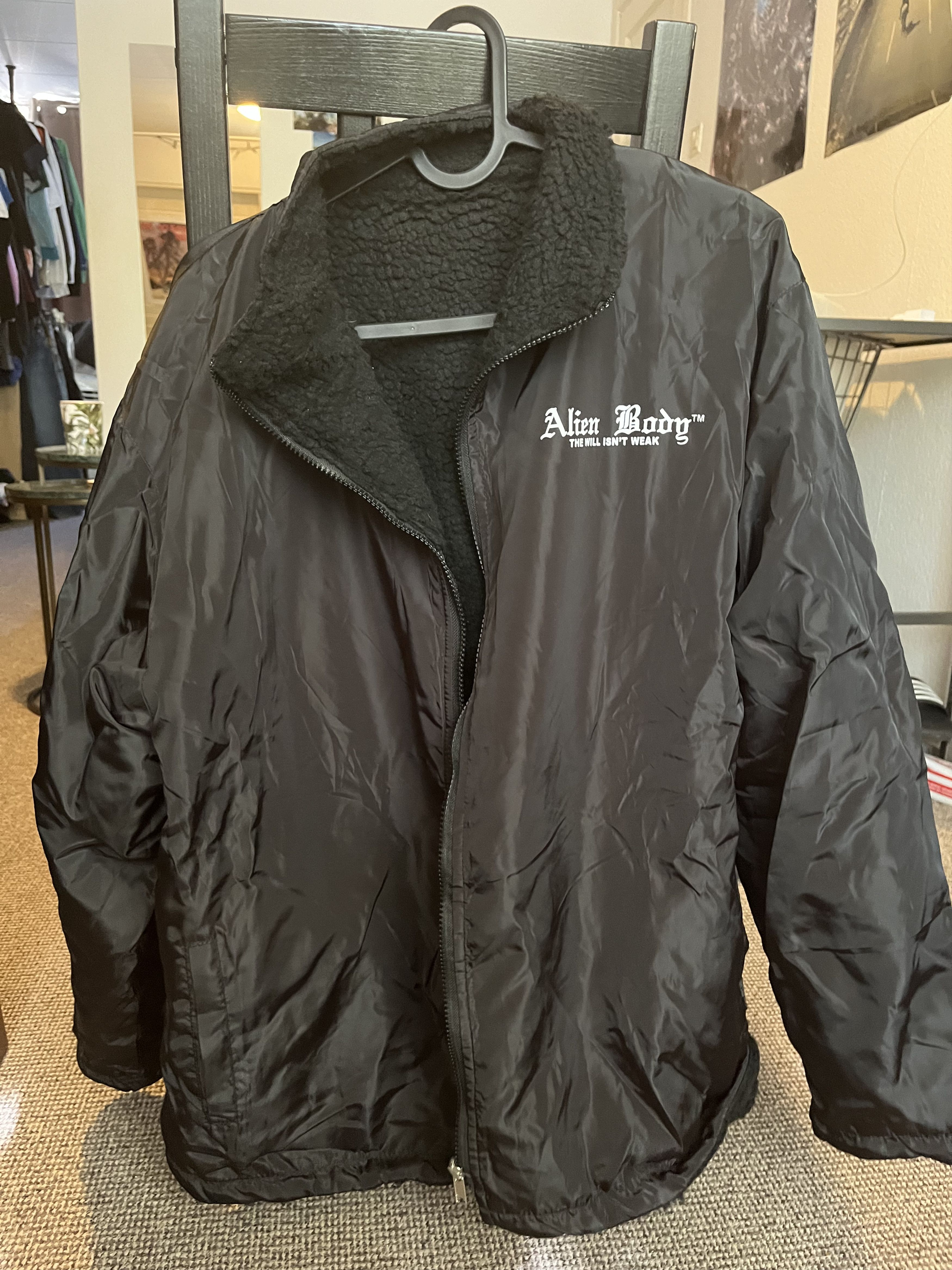 image of Pictureplane Alien Body Reversible Fleece Jacket in Black, Men's (Size Large)