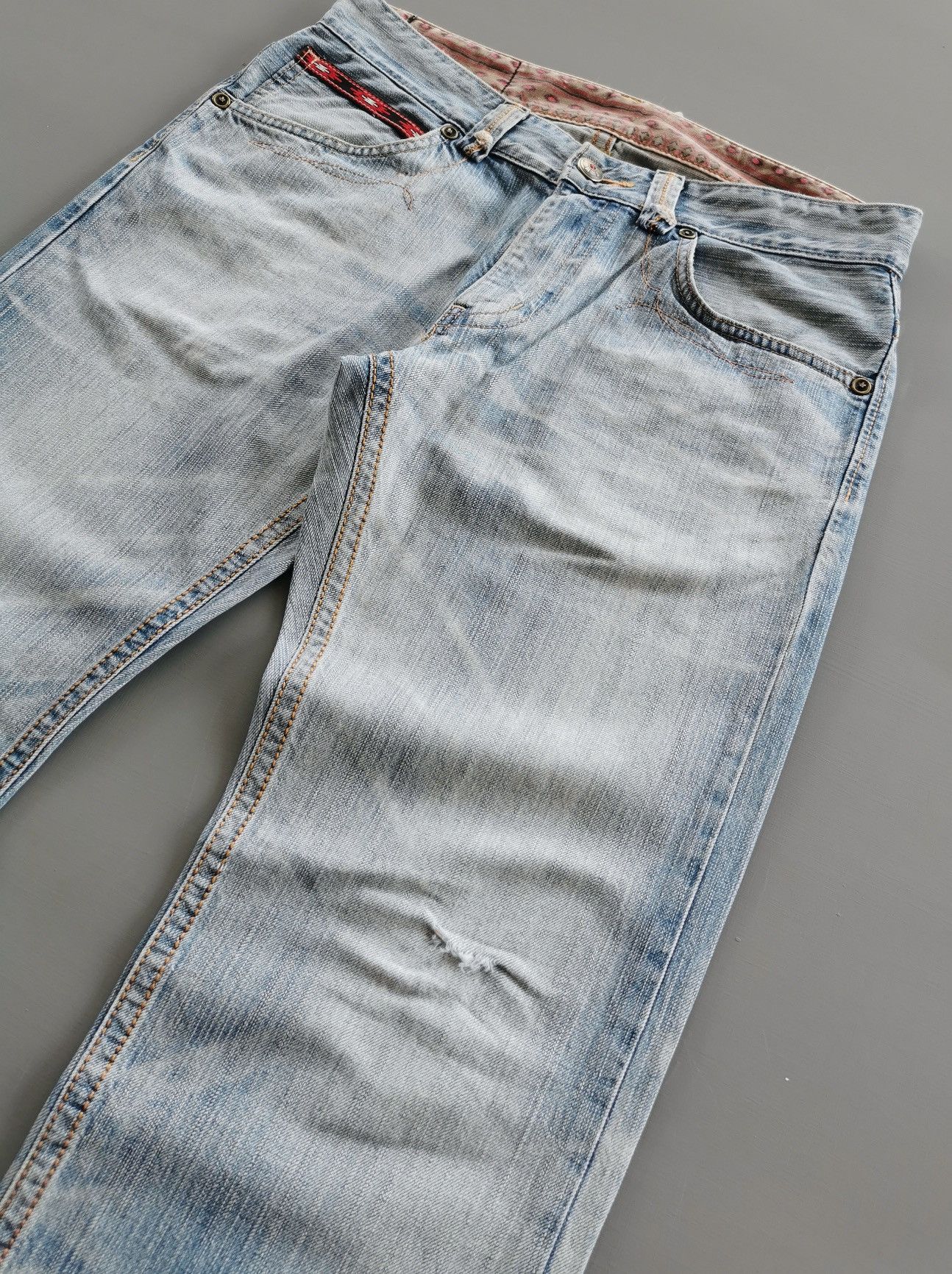 Edwin Edwin 423XVS Light Blue Distressed Denim Jeans Size US 34 / EU 50 - 4 Thumbnail