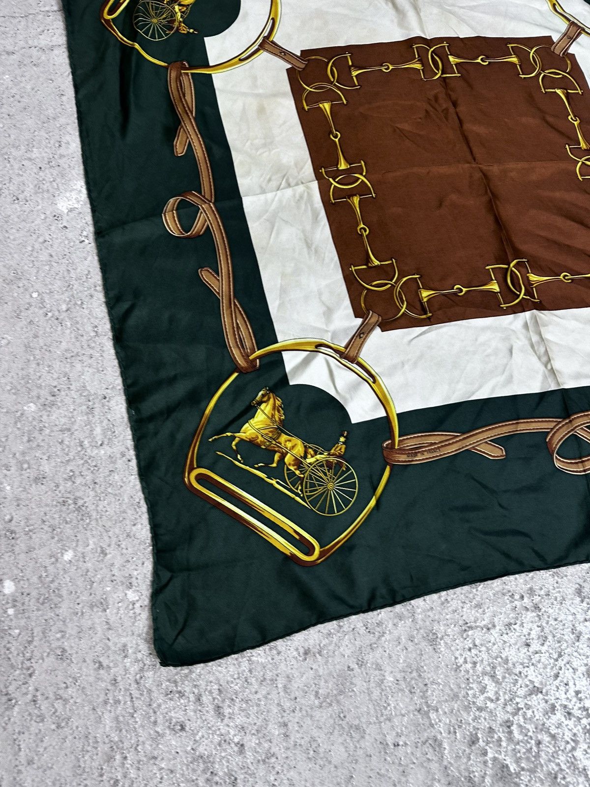 Celine Auth Celine Carriage Horse Silk Scarf Vintage Rare Retro Size ONE SIZE - 3 Thumbnail