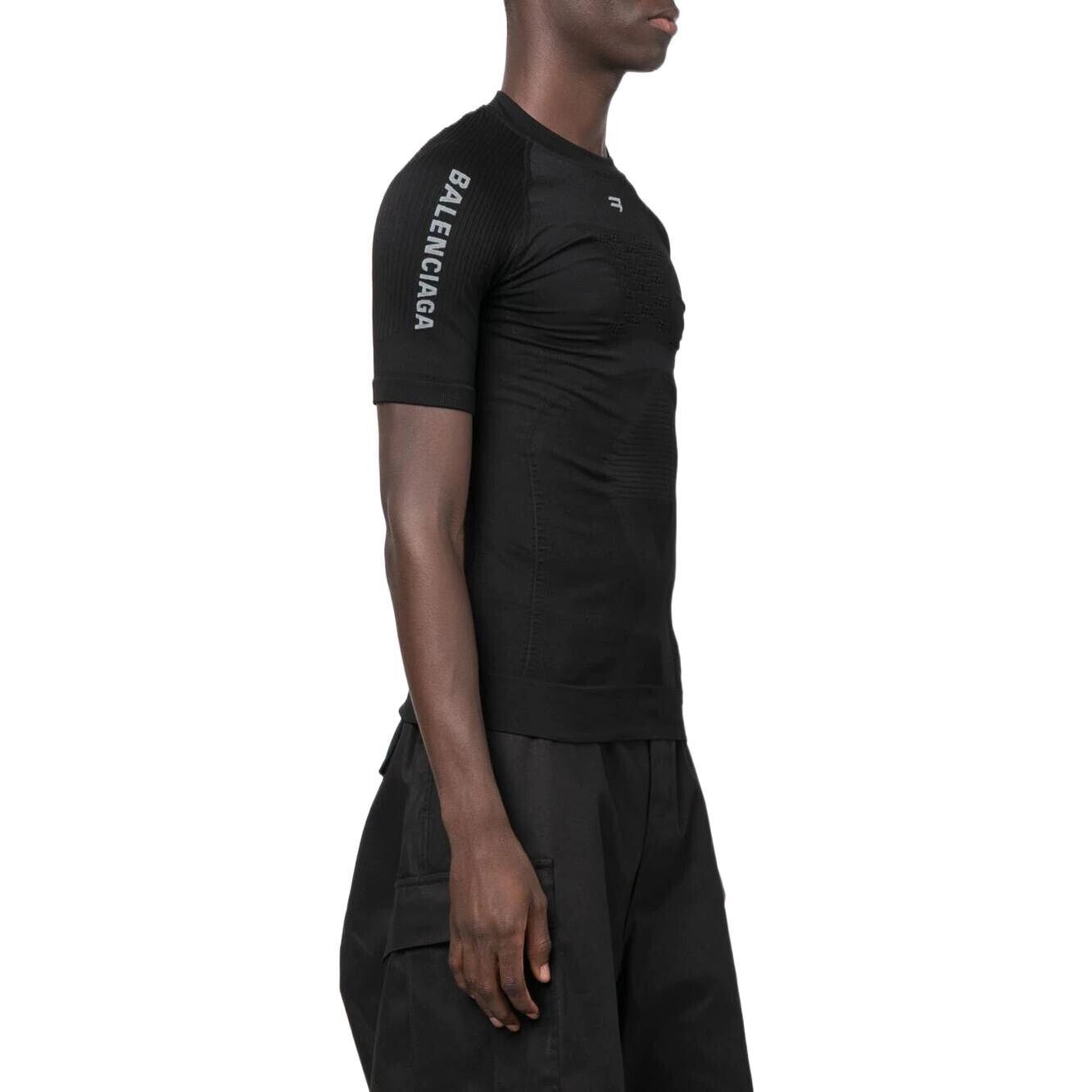 Balenciaga o1bcso1str0525 Sporty B Crewneck Athletic T-Shirt in Black Size US L / EU 52-54 / 3 - 5 Thumbnail