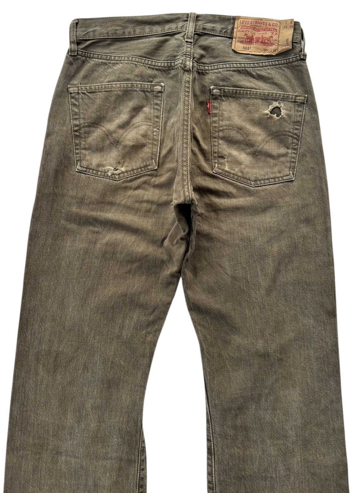Kapital THRASHED Rusty Brown Levis 501 Distress Denim Rick Owens Size US 30 / EU 46 - 6 Thumbnail