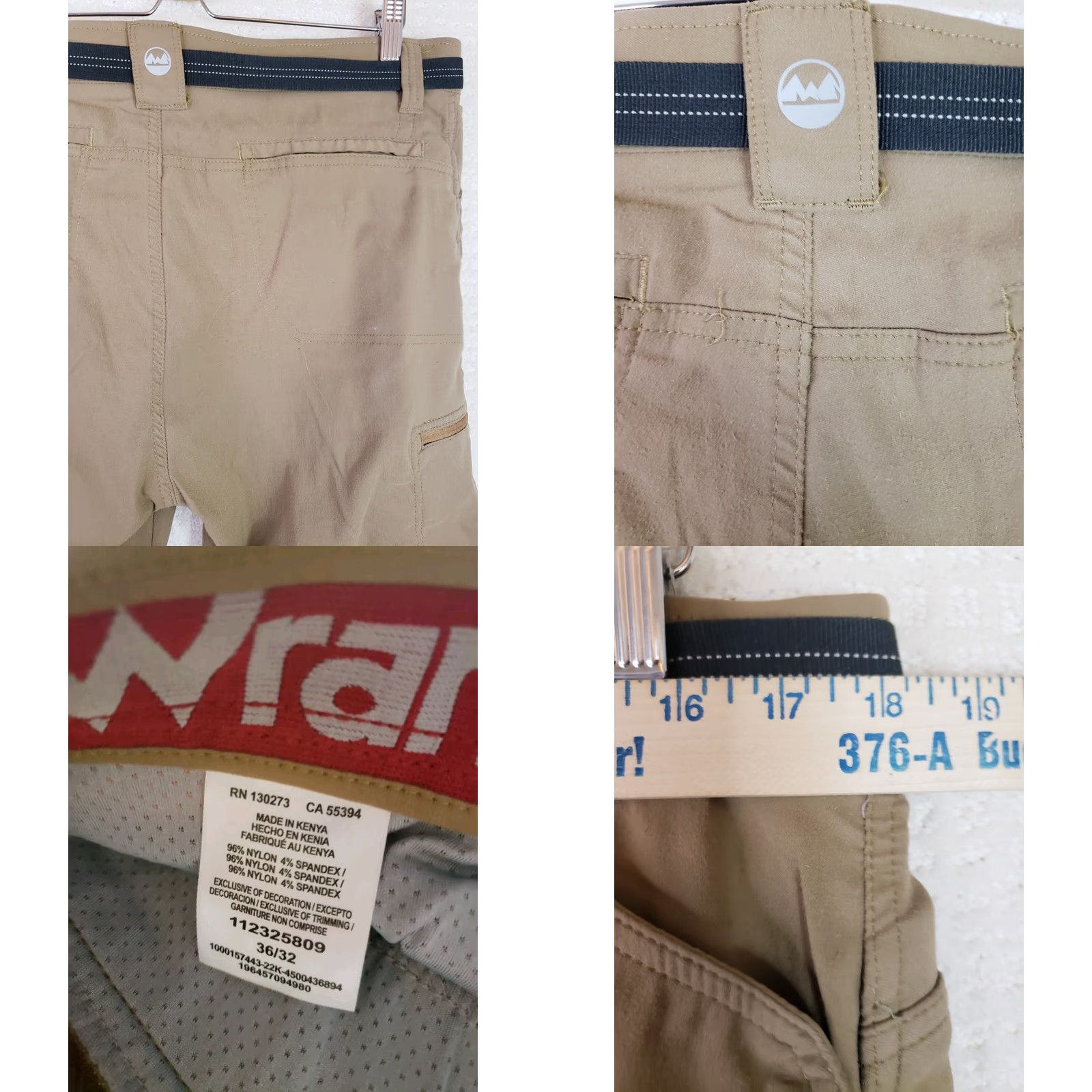Wrangler Wrangler ATG Men's 36x32 Performance Pant Straight Fit Tan With Belt Size US 36 / EU 52 - 8 Thumbnail