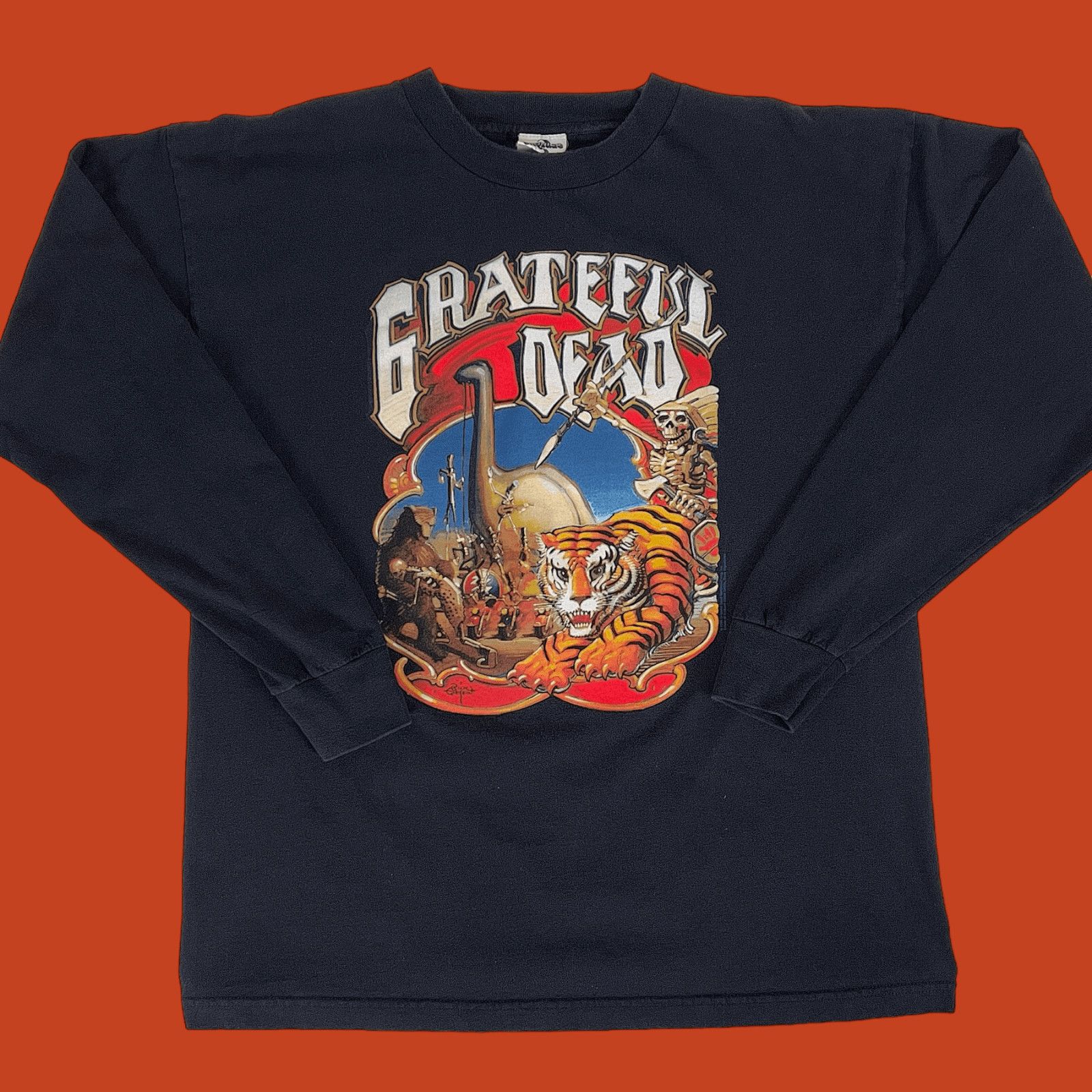 image of Grateful Dead Shirt Vintage Without A Net T Shirt 22" X 29" in Black, Men's (Size Large)