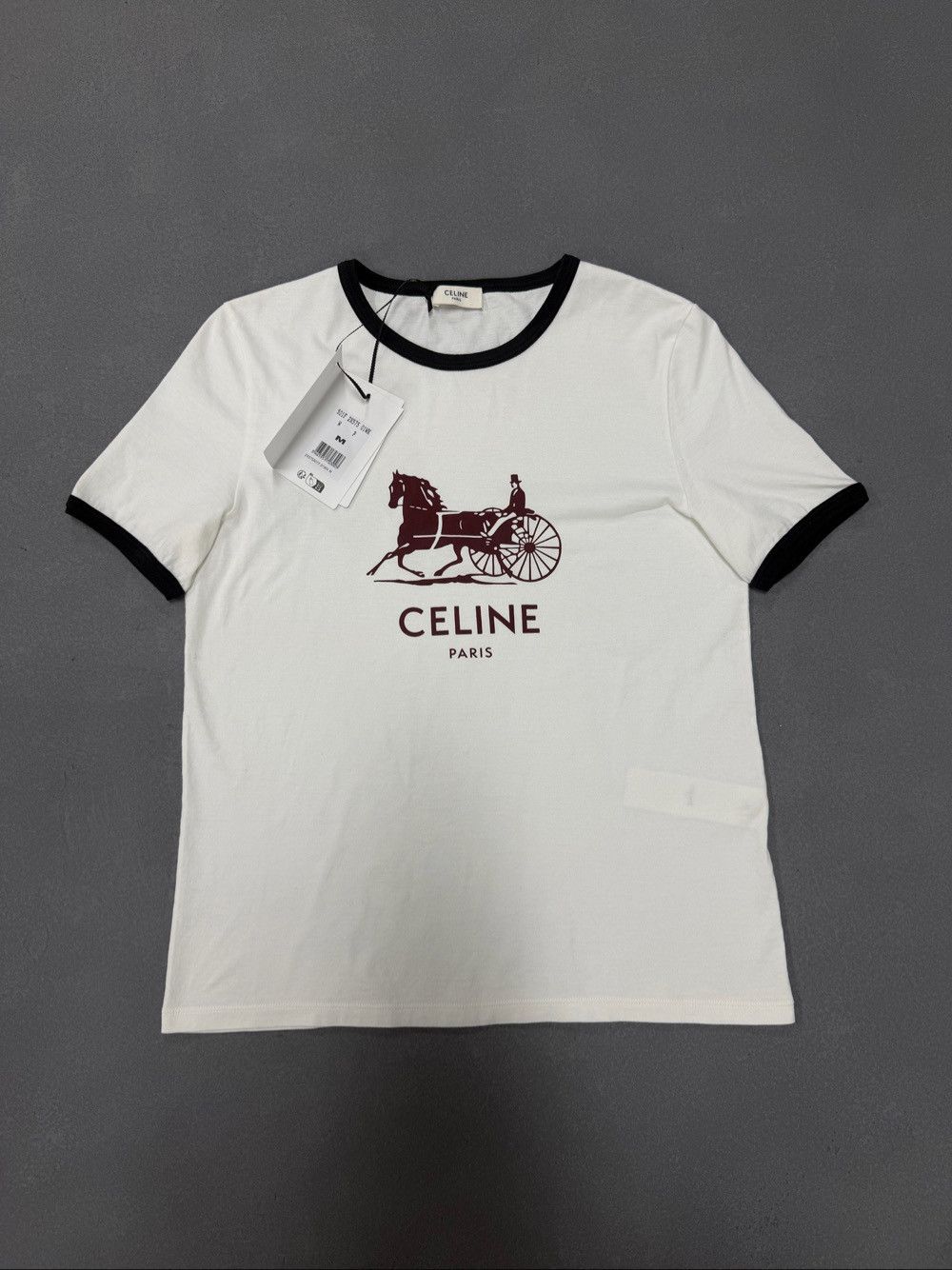Celine CELINE Horse Carriage Logo T-Shirt Size M Size M / US 6-8 / IT 42-44 - 1 Thumbnail