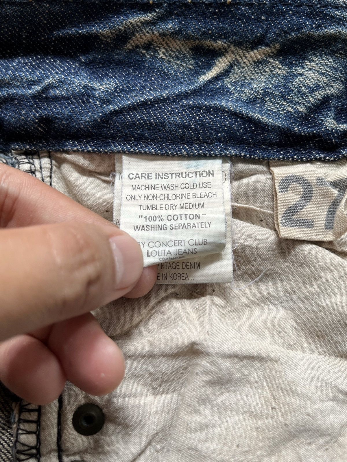 Japanese Brand Lolita Low Rise Distressed Flare Denim Lgb Style Size US 27 - 14 Thumbnail