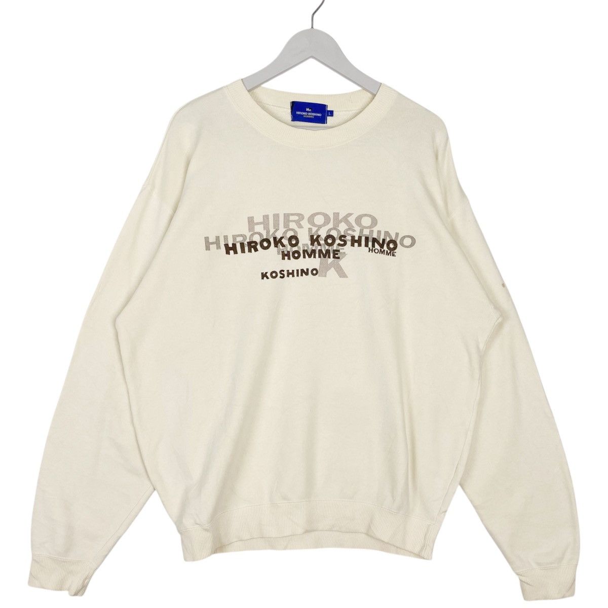 Other Vintage 90s Hiroko Koshino Embroidered Crewneck Sweatshirt Size US L / EU 52-54 / 3 - 1 Thumbnail