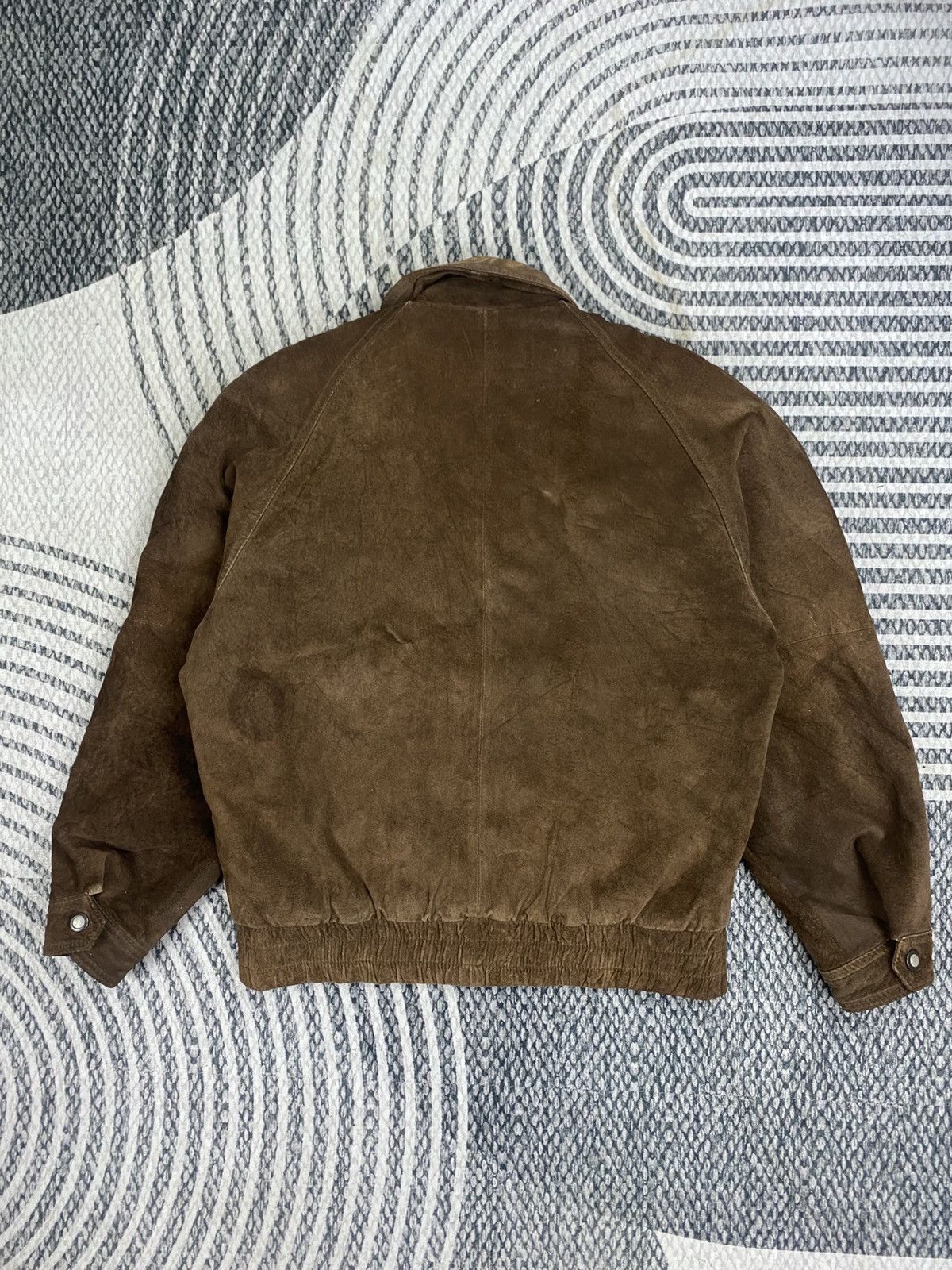 Japanese Brand Vtg Suburban Brown Suede Leather Bomber Jacket Size US M / EU 48-50 / 2 - 2 Thumbnail