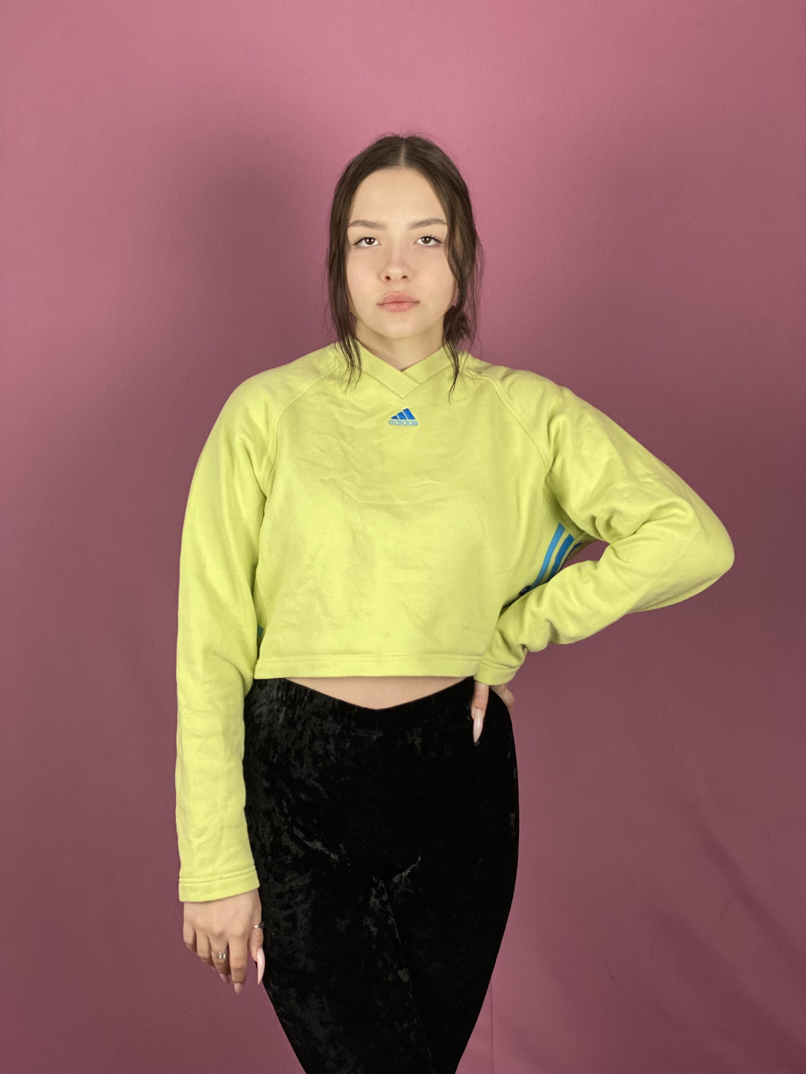 Adidas × Vintage 90s Adidas Vintage Girls Cropped Sweatshirt - XL Size XL / US 12-14 / IT 48-50 - 1 Thumbnail