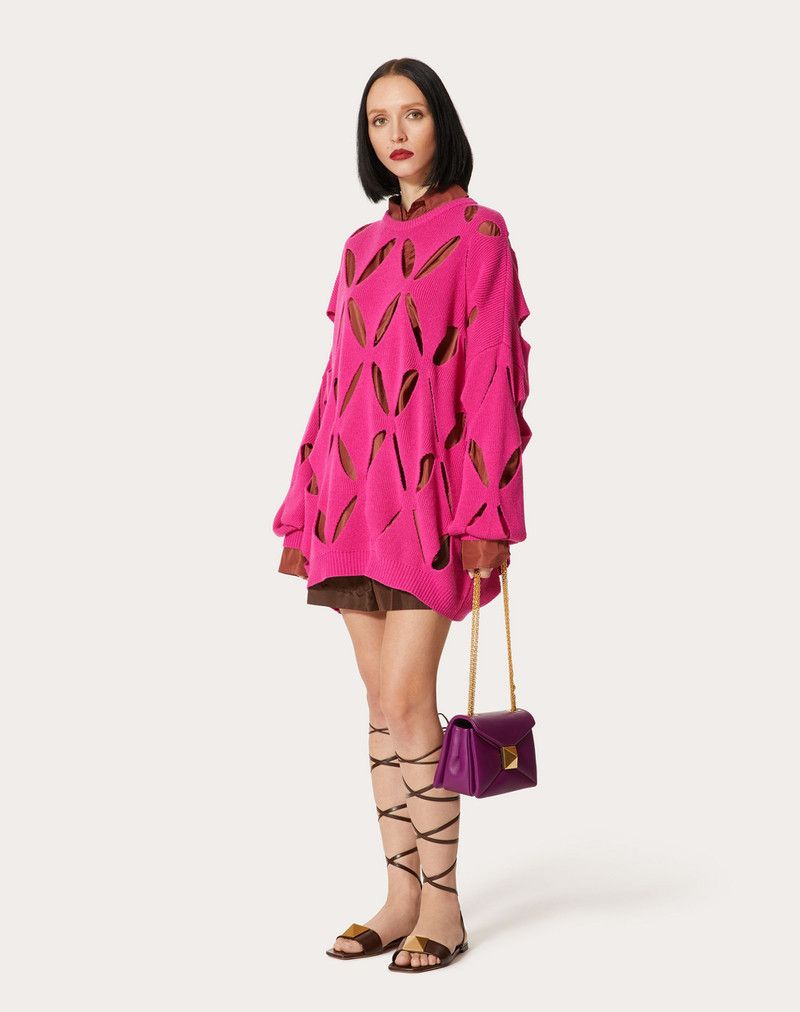 Valentino o1y0326 Crewneck Sweater in Fuchsia Size S / US 4 / IT 40 - 5 Thumbnail