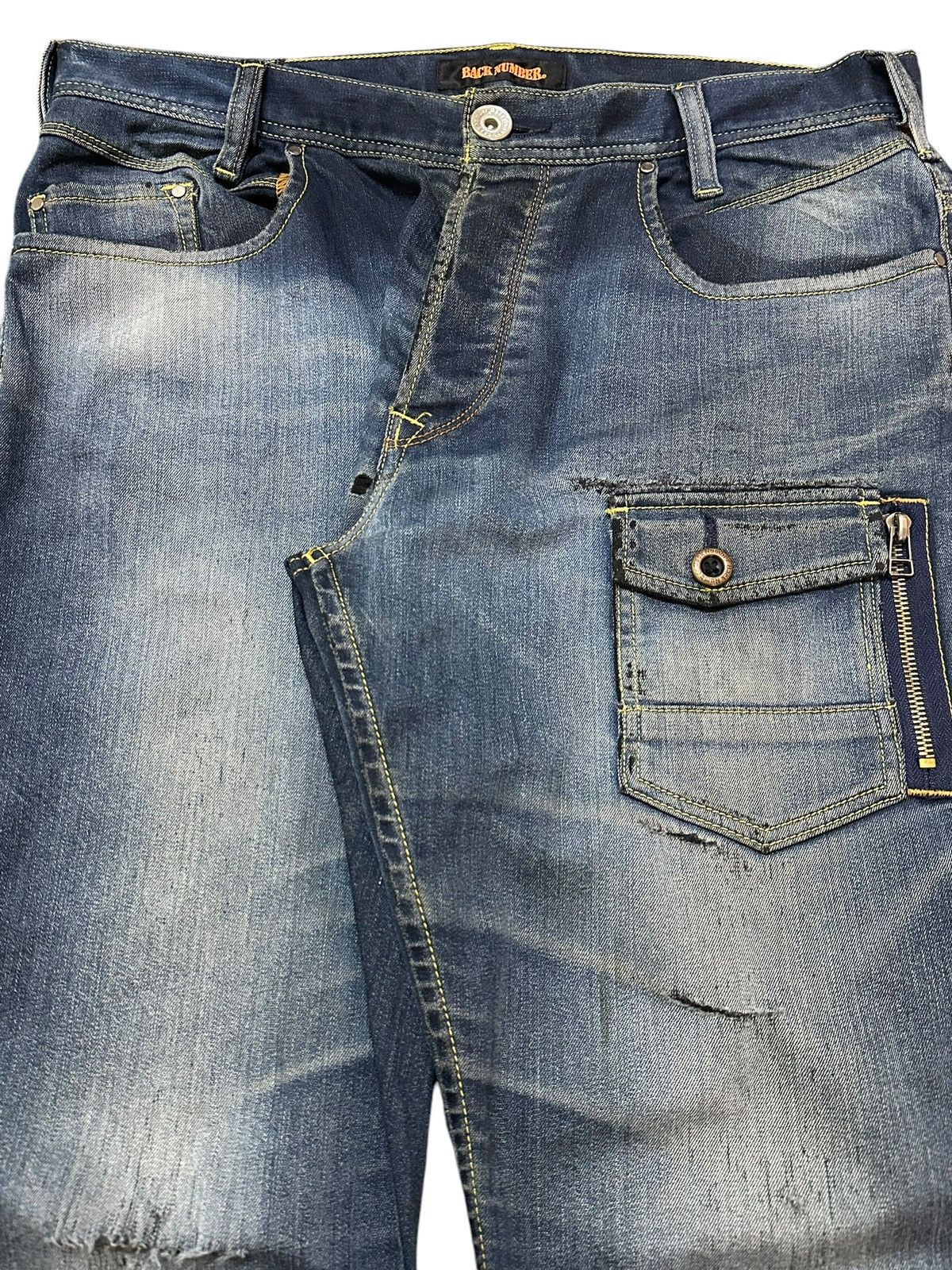 Japanese Brand Vintage Japanese Brand Blue Faded Wash Distress Style Jeans Size US 32 / EU 48 - 4 Thumbnail