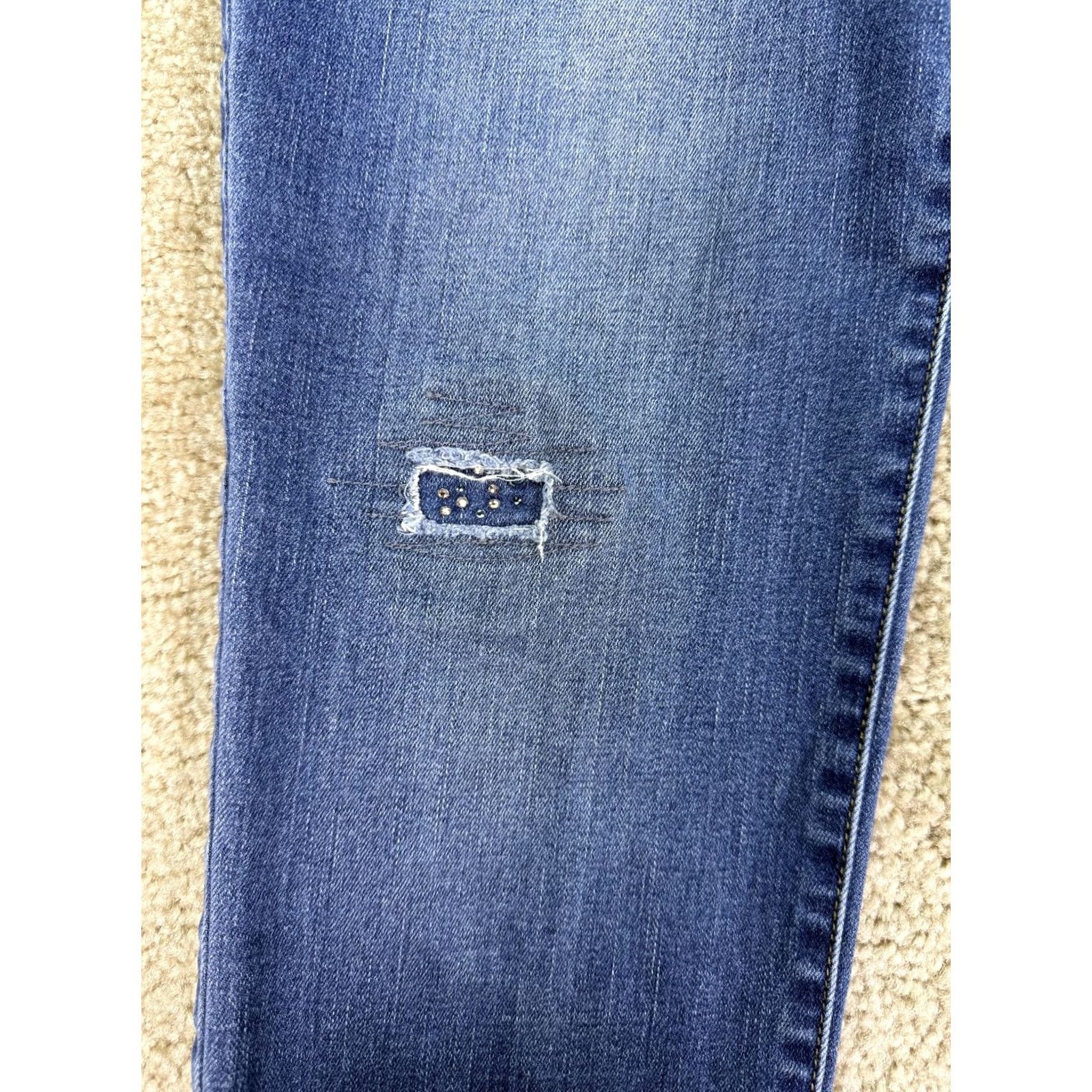 Vintage Chicos Platinum Ankle Jeans Womens Size 6 Blue Lace Stretch 0.5 US B531 Size 28" / US 6 / IT 42 - 4 Thumbnail