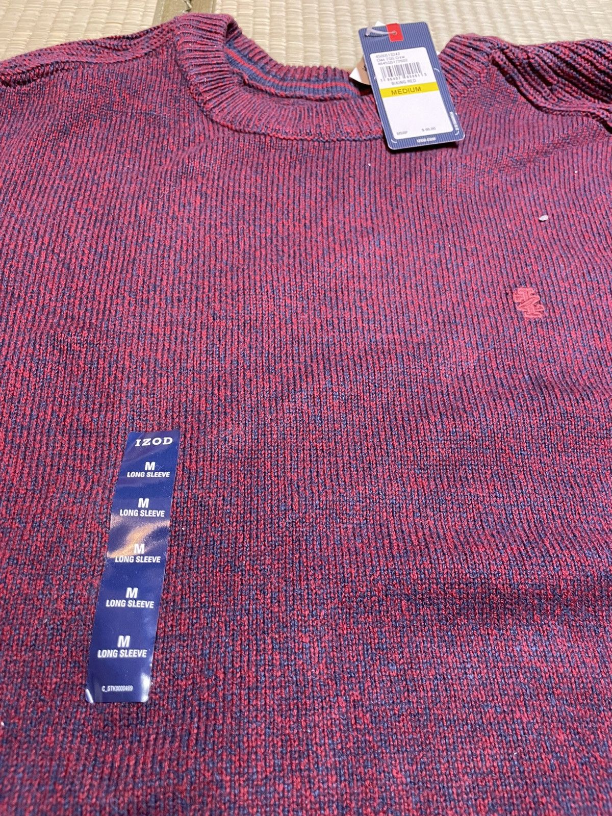 Izod Izod Men's Long Sleeve Crew Neck Solid Sweater, Red, Medium Size US M / EU 48-50 / 2 - 3 Thumbnail