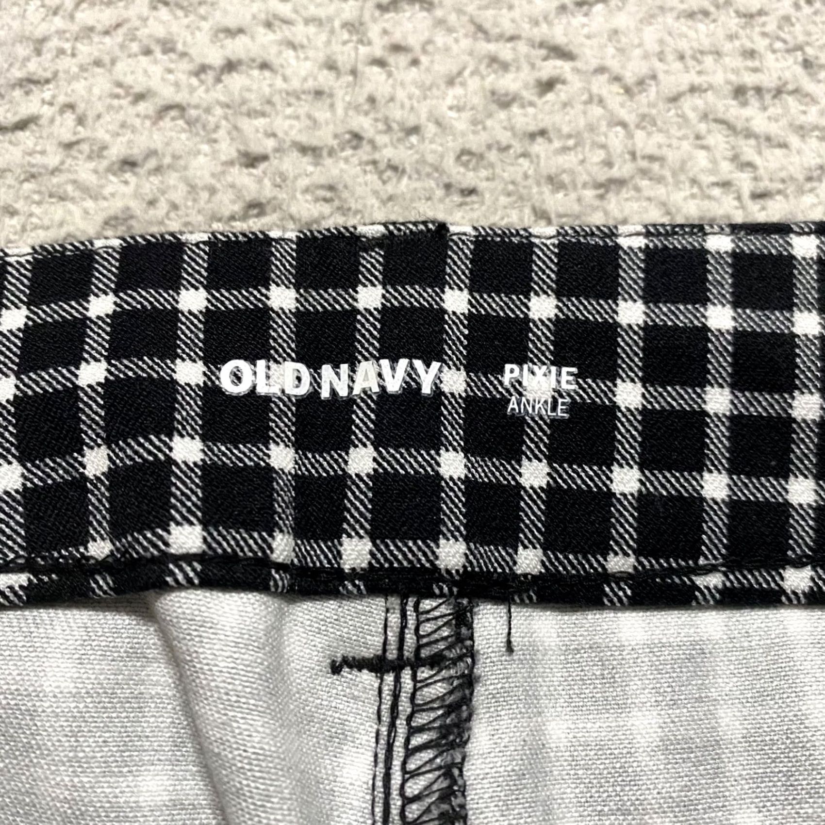 Old Navy Old Navy Plaid Pants Skinny Ankle 4 Womens Black Pixie Mid Rise Cotton Spandex Pocket Vintage Non-undefined Size 27" / US 4 / IT 40 - 3 Thumbnail