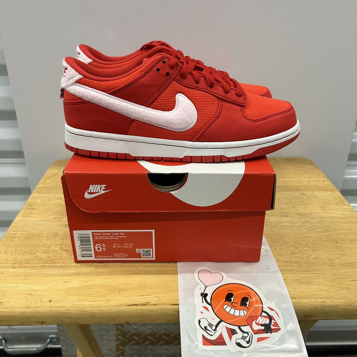image of Nike Dunk Low Valentine's Day 2024 Gs Size 6.5Y/8W Women's New Shoes in Red