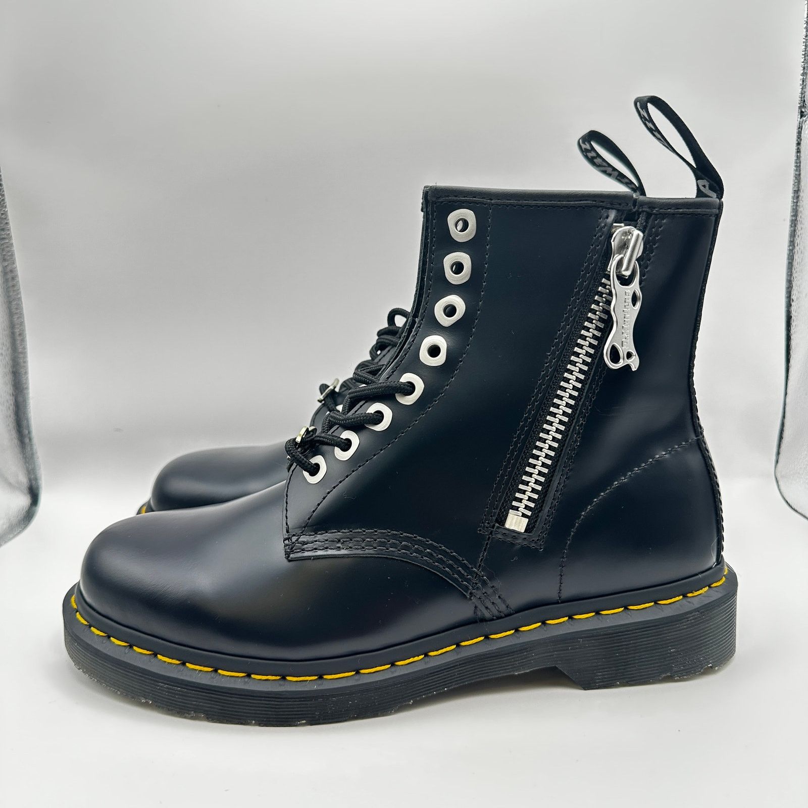 Dr. Martens Dr. Doc Martens 1460 Zip Smooth Leather Boots Black Size 8 Size US 8 / EU 41 - 2 Thumbnail