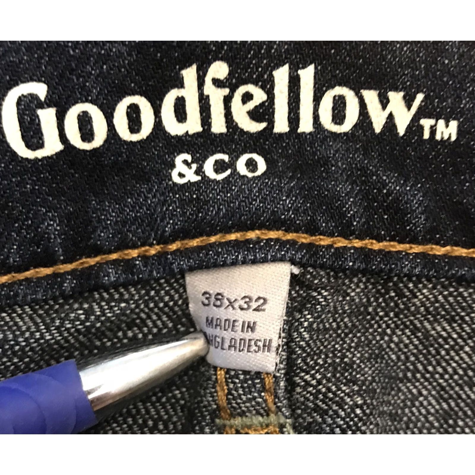 Vintage Goodfellow Jeans Mens 38 Blue NEW Denim 38x32 Straight Karl NWT Size US 38 / EU 54 - 5 Thumbnail