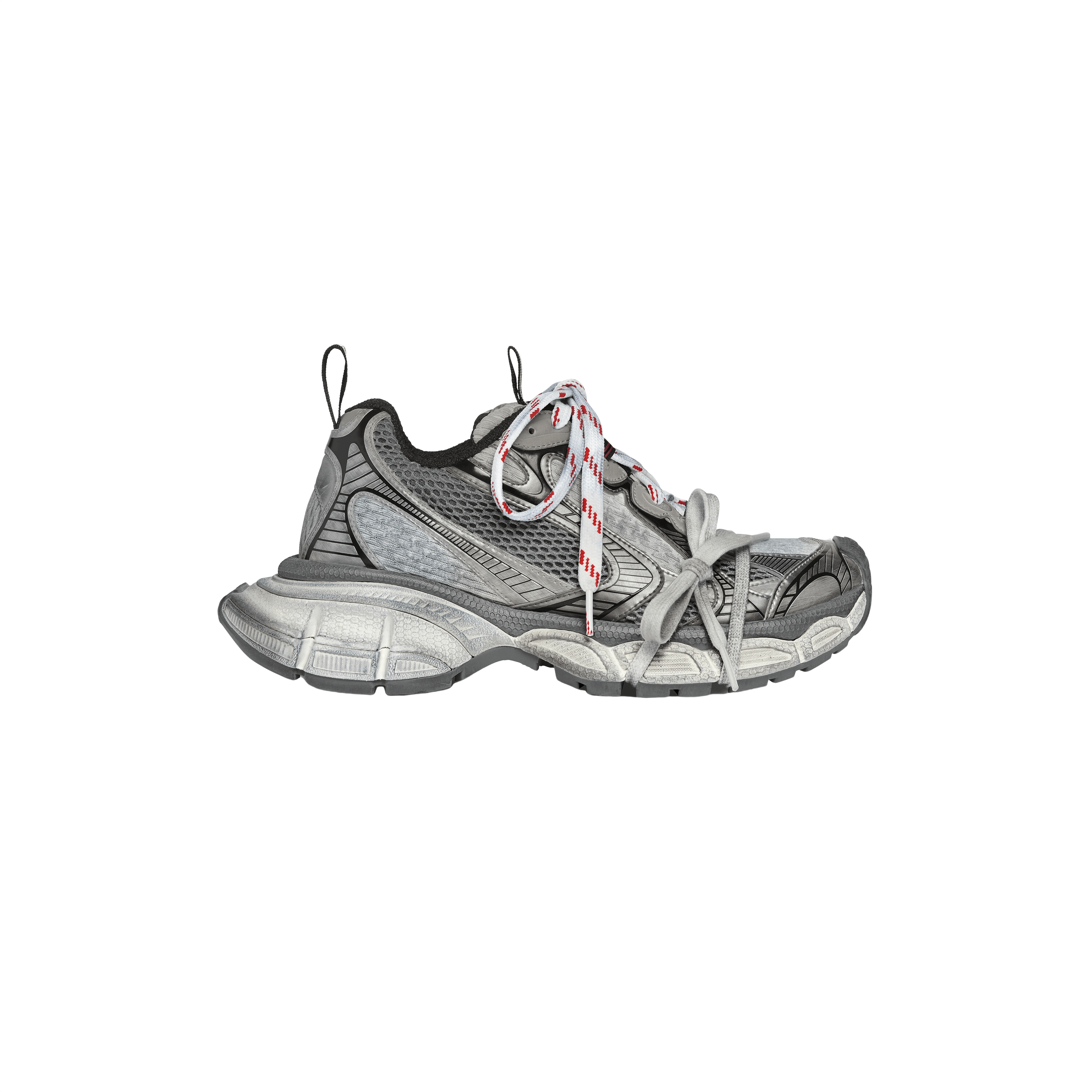 Balenciaga 3XL Women's Grey/White/Red Low Top Sneakers New