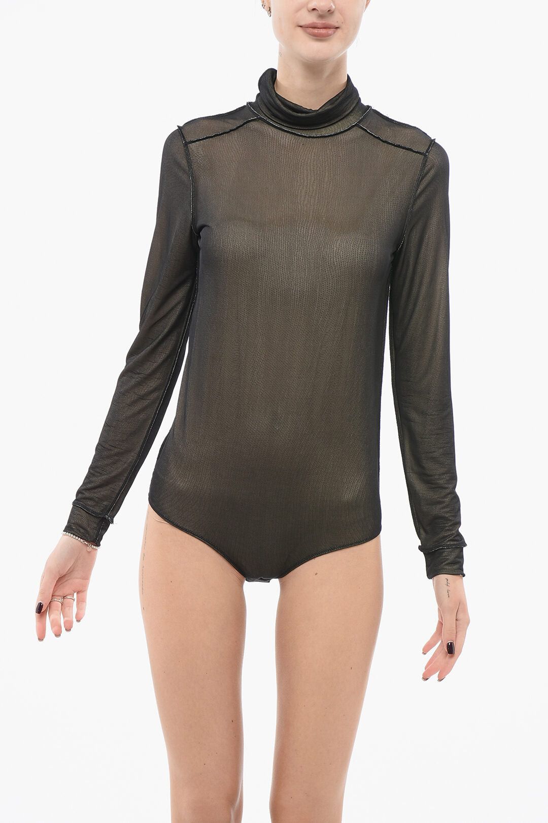 Maison Margiela MM3 Viscose Double-Layer Bodysuit Size ONE SIZE - 1 Thumbnail