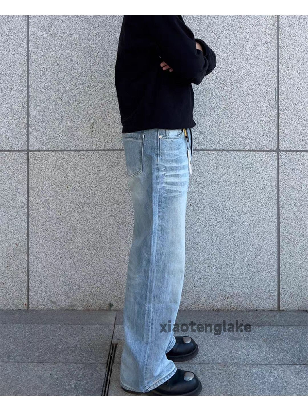 Jean zx vintage washed faded loose baggy flared jeans Size US 30 / EU 46 - 5 Thumbnail