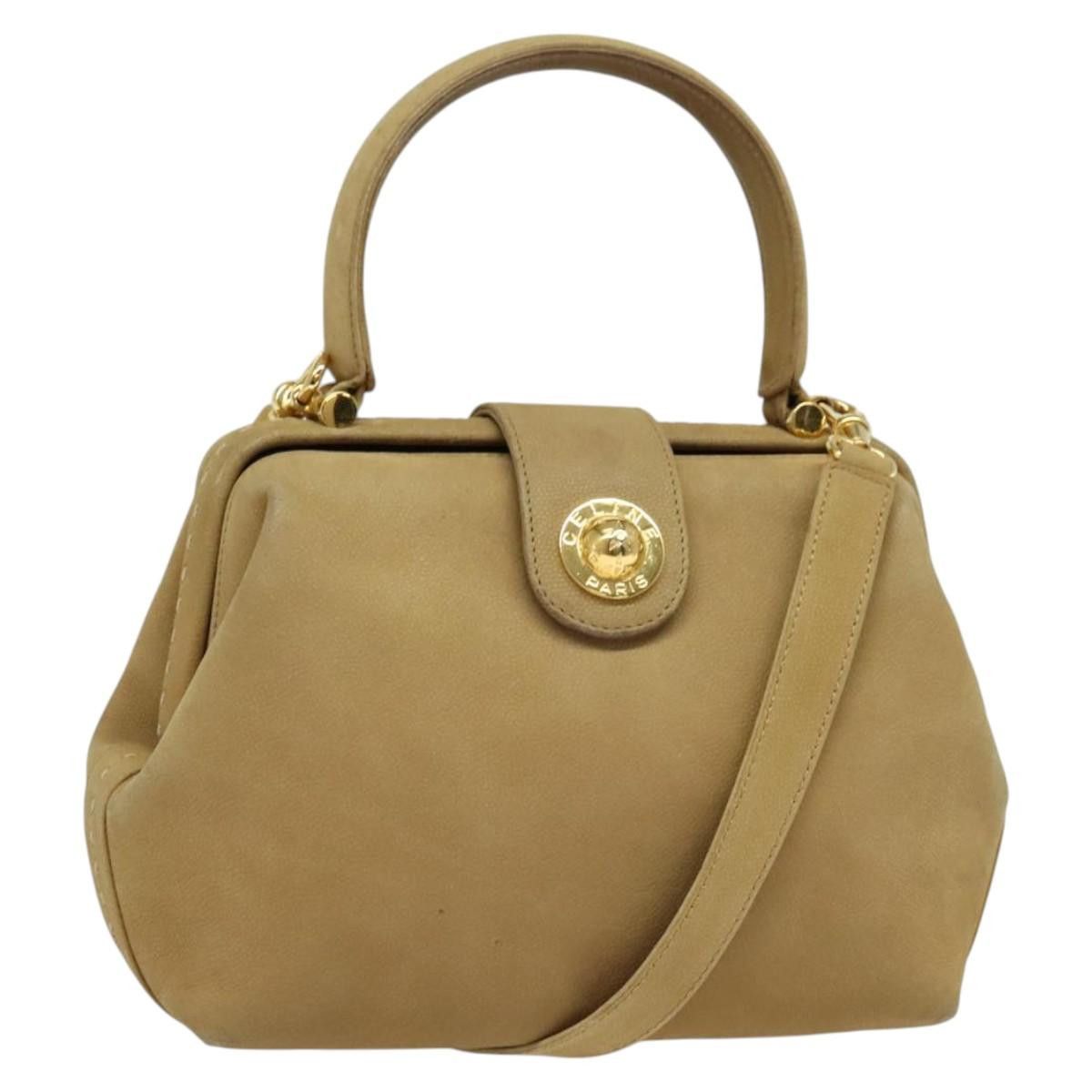 Celine CELINE Hand Bag Leather Beige Gold Size ONE SIZE - 1 Thumbnail
