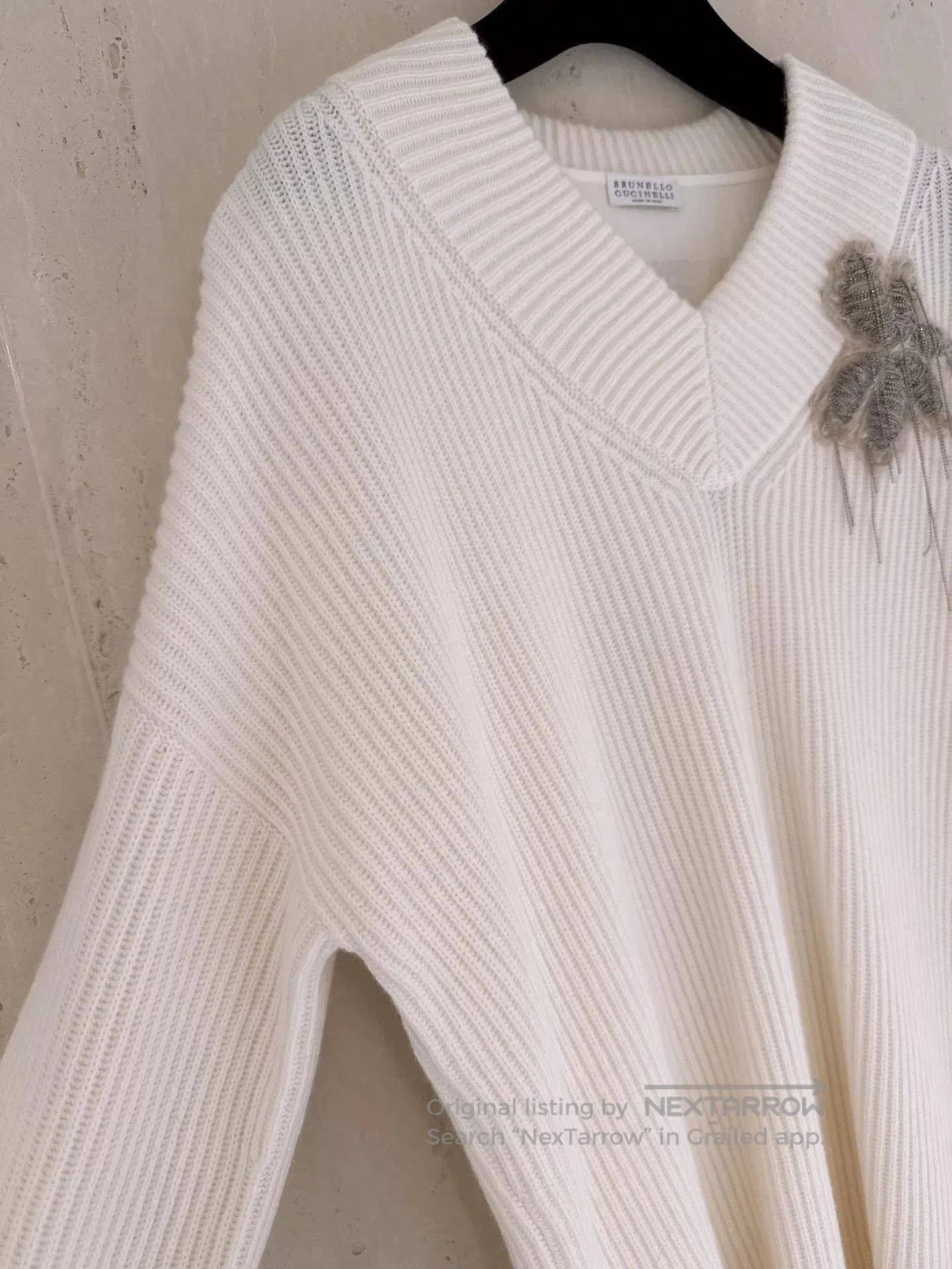 Brunello Cucinelli Brunello Cucinelli Beaded Flower Cashmere Dress. Size US XXS / EU 40 - 4 Thumbnail