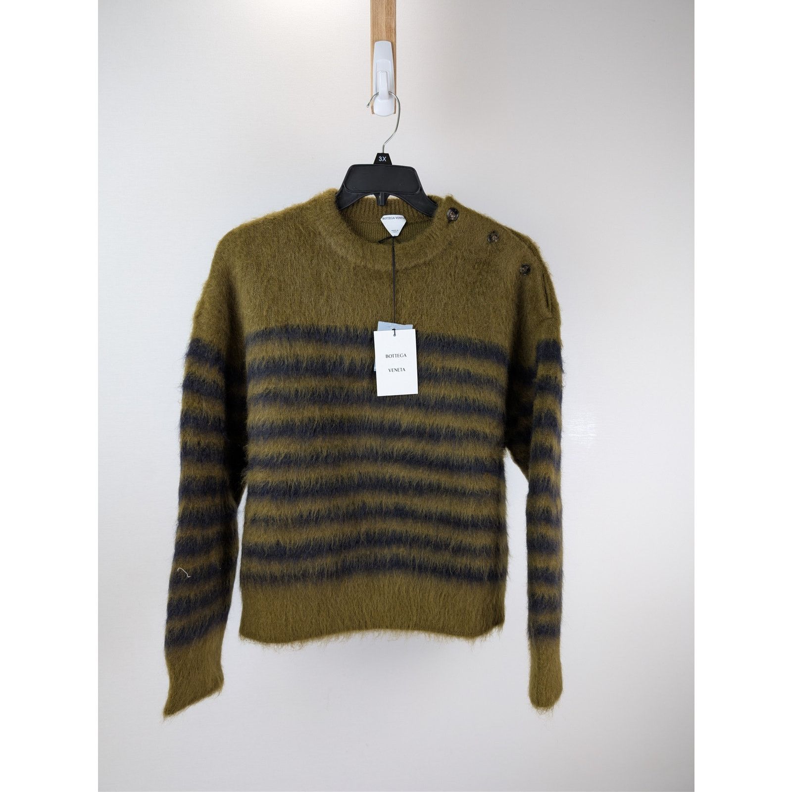 Bottega Veneta o1rshd1 HW Graphic Mohair Knitwear Sweater Gingersnap/navy Size US M / EU 48-50 / 2 - 1 Thumbnail