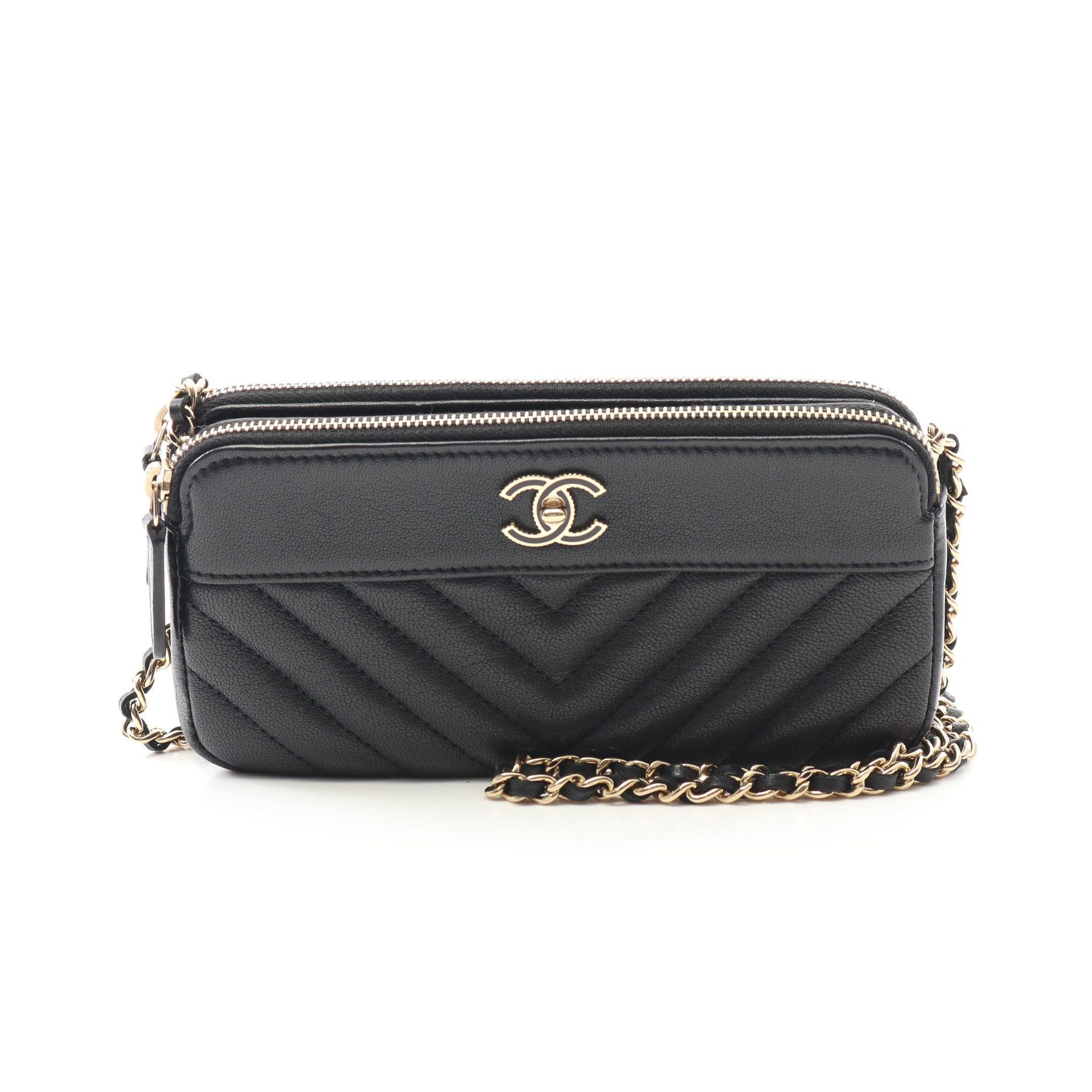 Chanel Chanel Mademoiselle Chain Wallet Leather Black Gold Hardware Size ONE SIZE - 1 Thumbnail