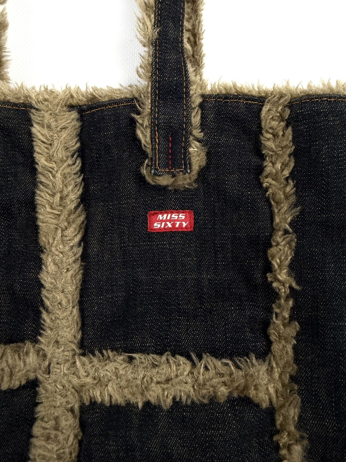 Miss Sixty Miss Sixty Y2K Denim Fur Shoulder Bag Archive Rare McBling Size ONE SIZE - 11 Thumbnail