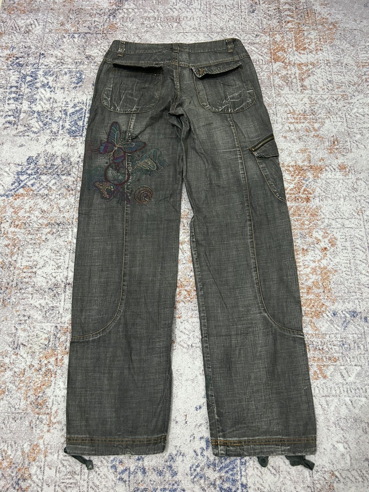 Hysteric Glamour × Japanese Brand Cargo MultiPocket Emboidered Butterfly Pants Size US 29 - 6 Thumbnail