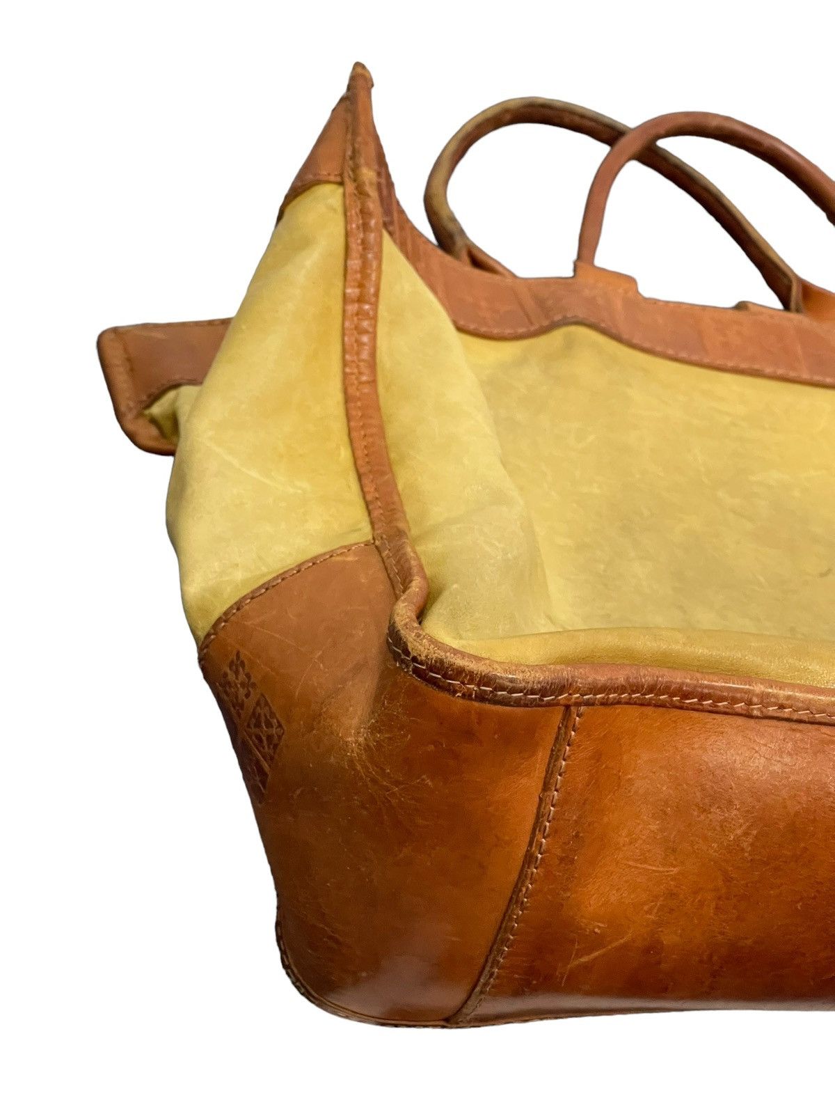 Japanese Brand Full Leather Patina Vtg Old by New Japan Tote Bag 1🟩 Size ONE SIZE - 7 Thumbnail
