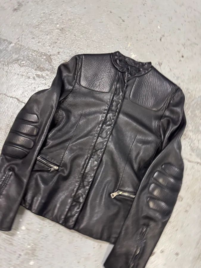 Prada FW1999 Prada Biker Padded Black Leather Jacket Size S / US 4 / IT 40 - 2 Thumbnail