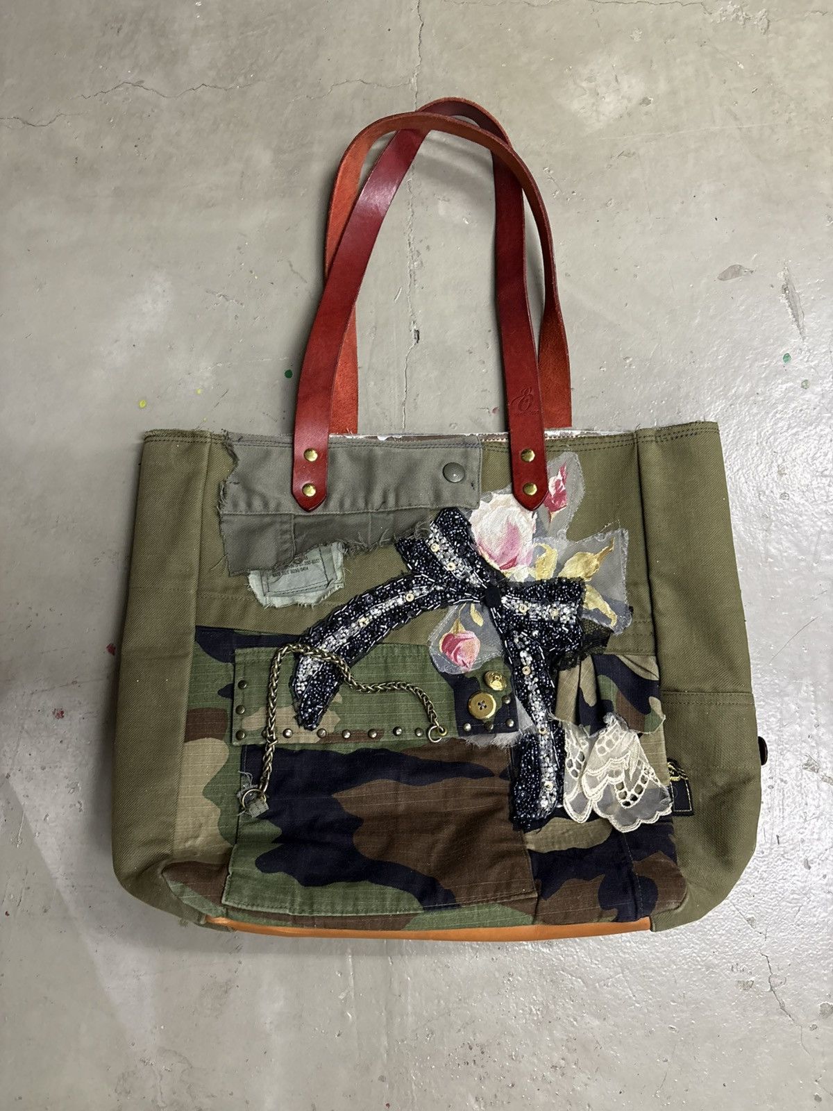Engineered Garments Boro Denim Patchwork Tote Bag Military Handmade Chanel Style Size ONE SIZE - 15 Thumbnail