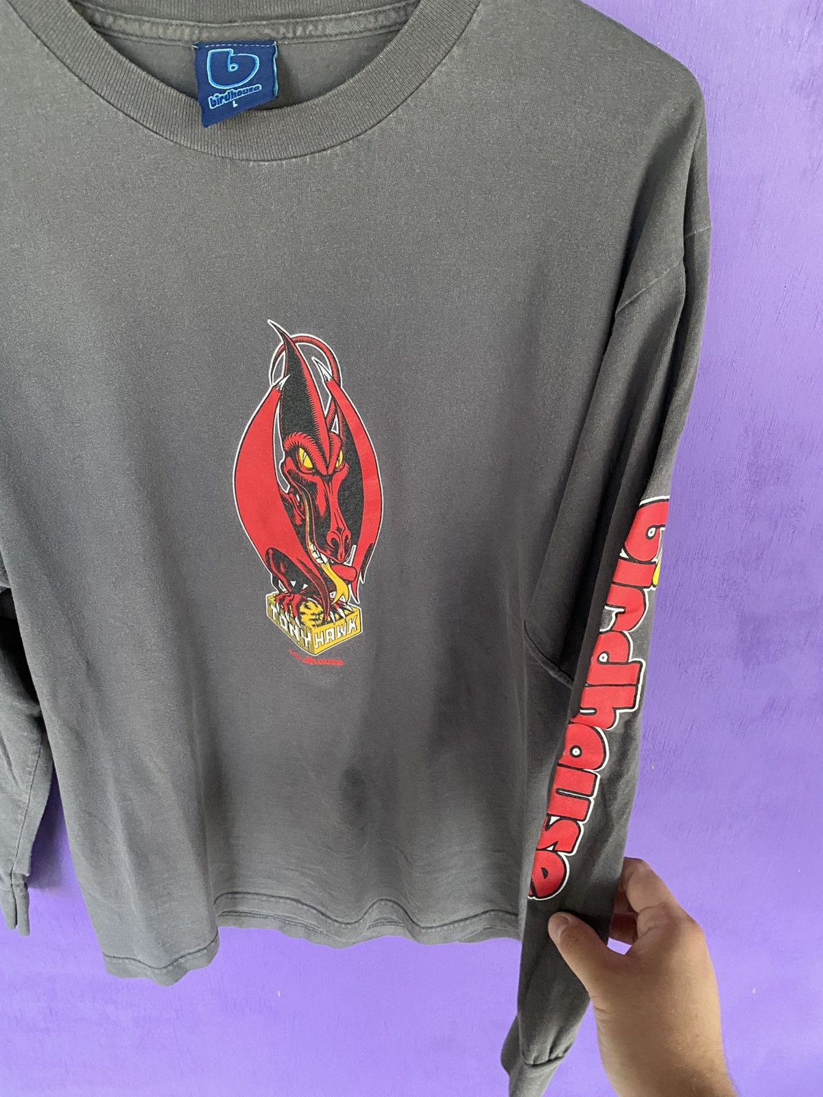 Other Vintage 90s Birdhouse tony hawk long-sleeve Size US L / EU 52-54 / 3 - 3 Thumbnail